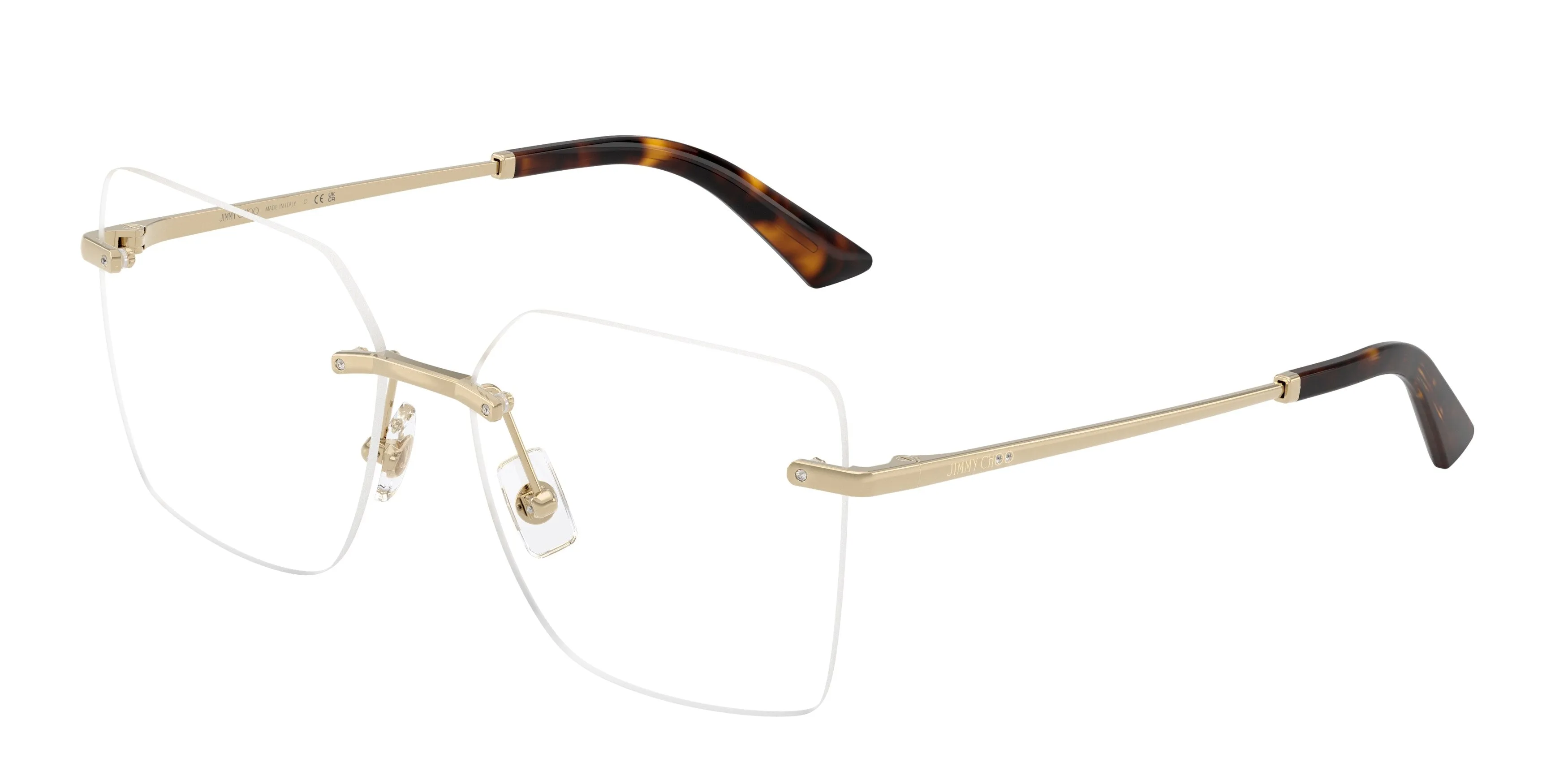 Jimmy Choo JC2020B 3017 Montature da vista Metallo Oro Trasparente Squadrata Normale - immagine 1