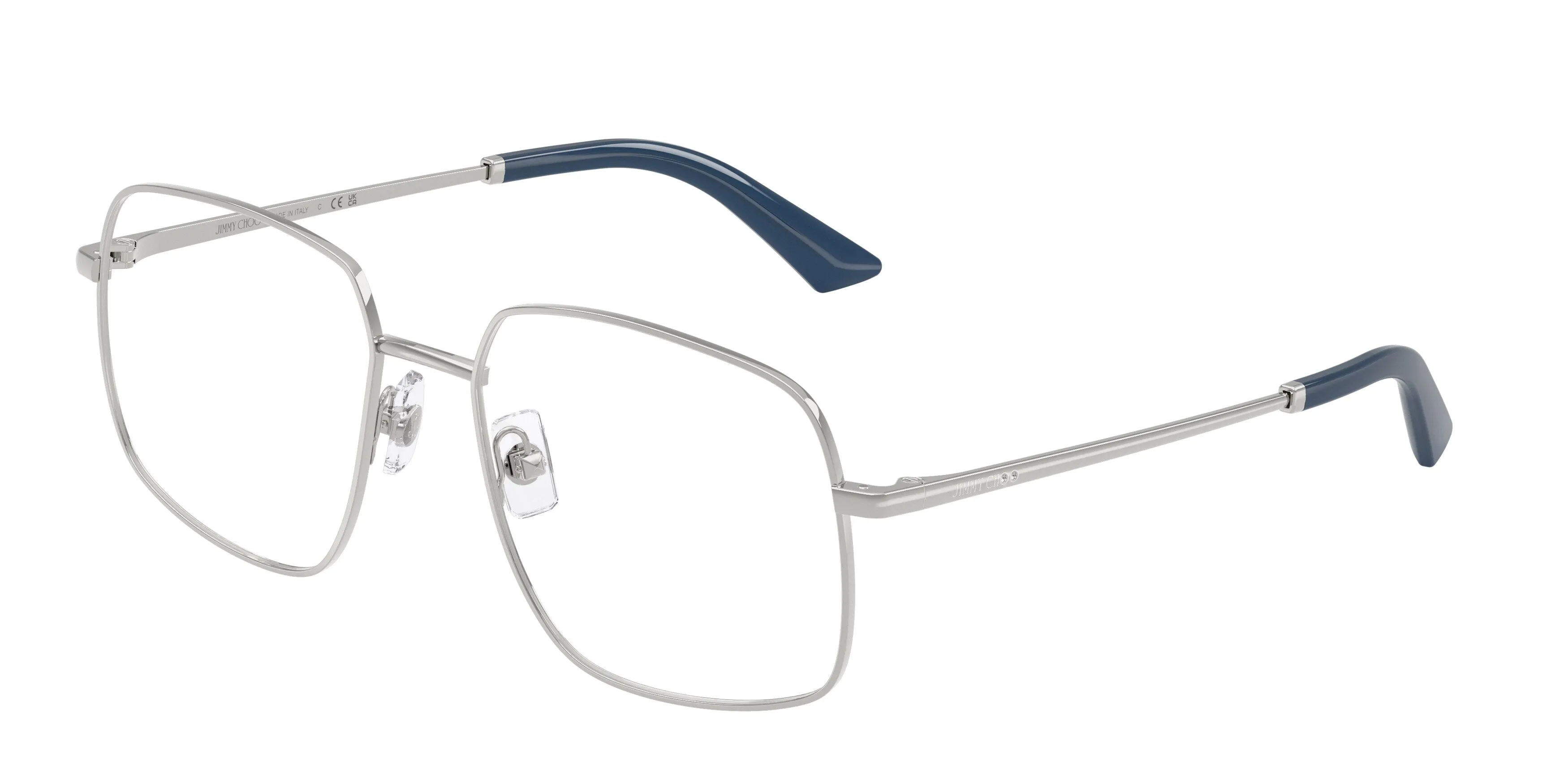 Jimmy Choo JC2019B 3018 Montature da vista Metallo Argento Trasparente Squadrata Normale - immagine 1