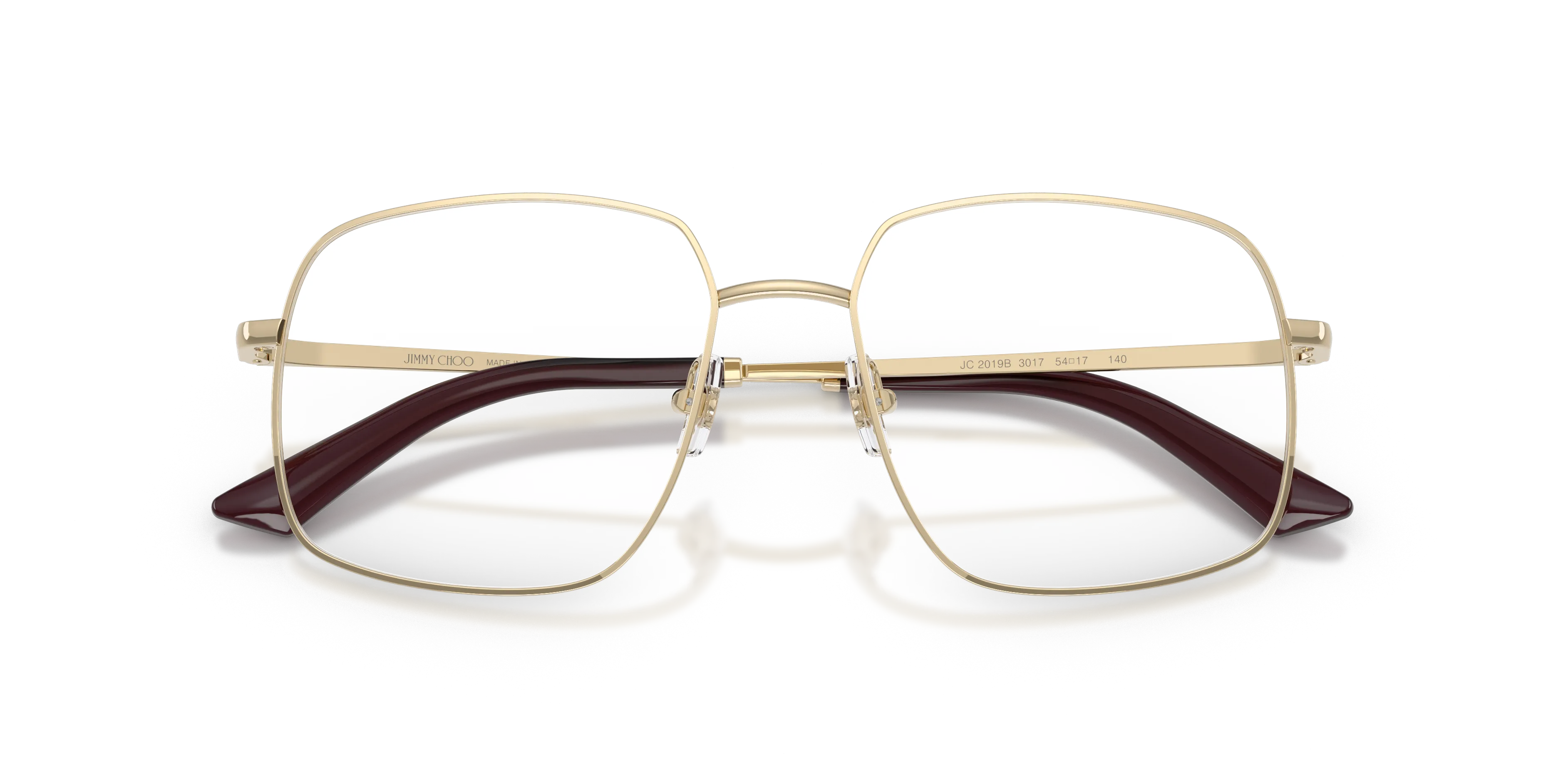 Jimmy Choo JC2019B 3017 Montature da vista Metallo Oro Trasparente Squadrata Normale - immagine 2