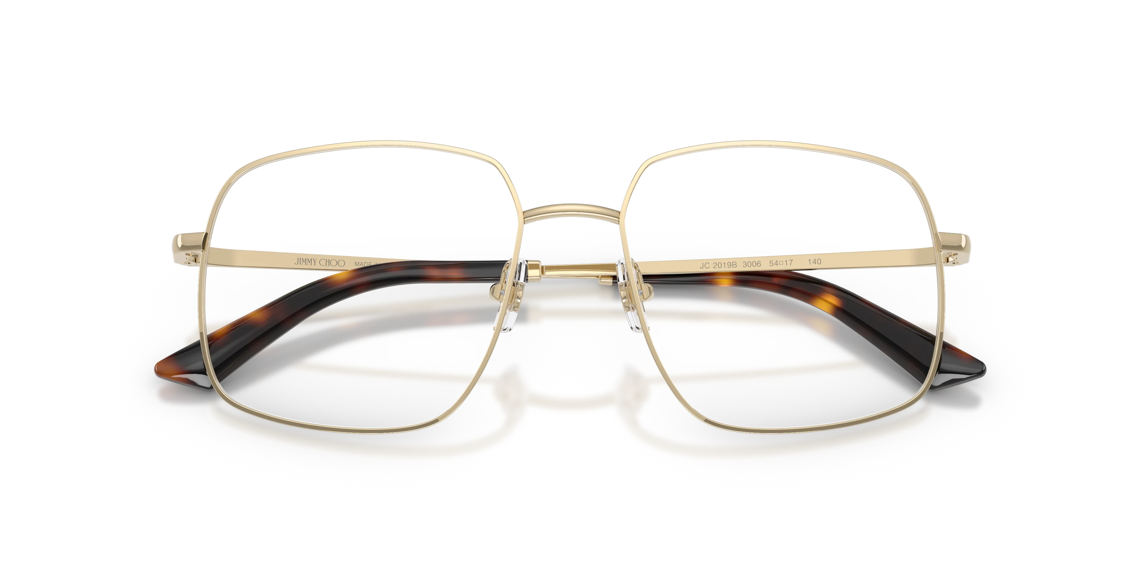 Jimmy Choo JC2019B 3006 Montature da vista Metallo Oro Trasparente Squadrata Normale - immagine 2