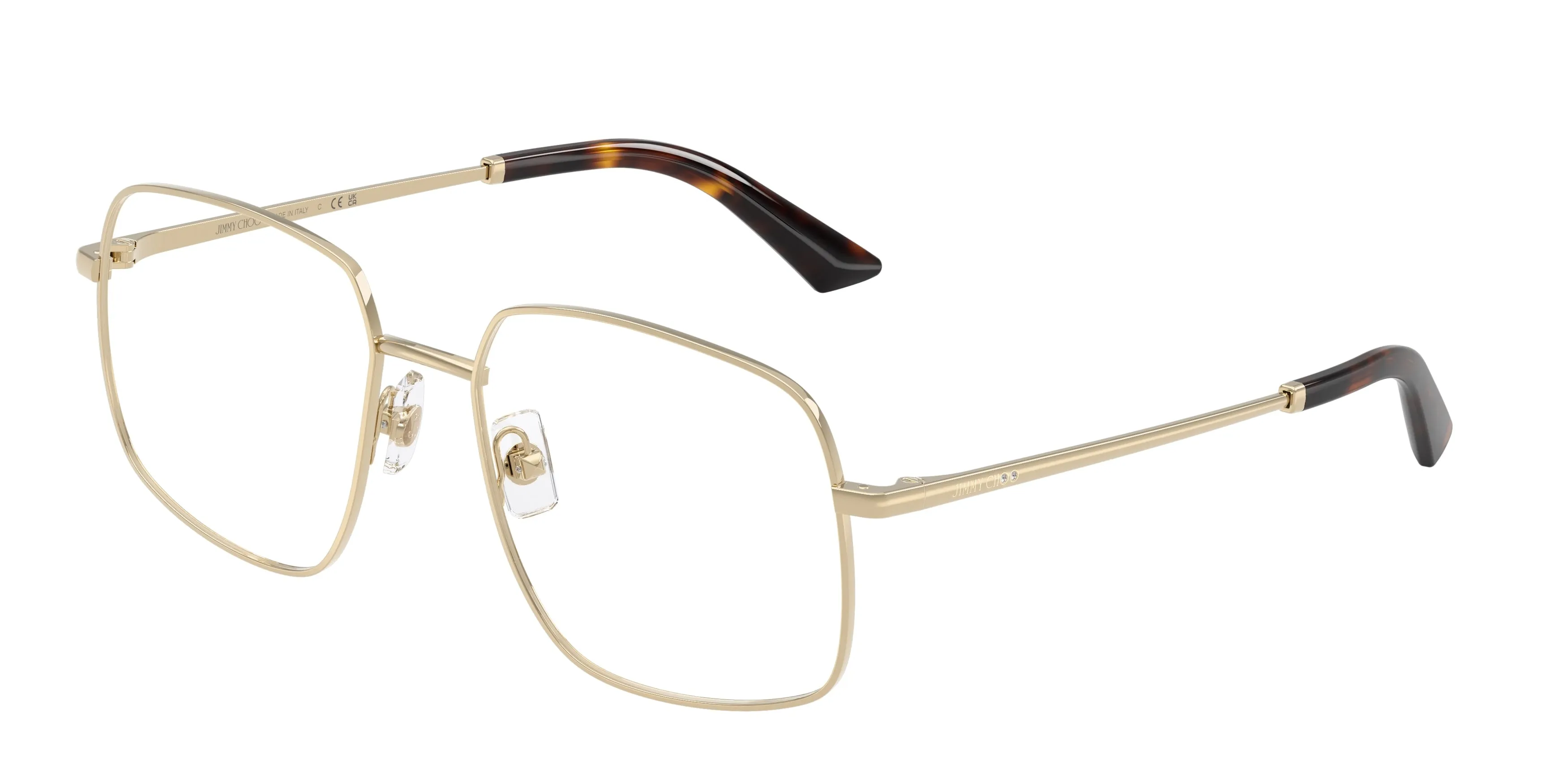 Jimmy Choo JC2019B 3006 Montature da vista Metallo Oro Trasparente Squadrata Normale - immagine 1