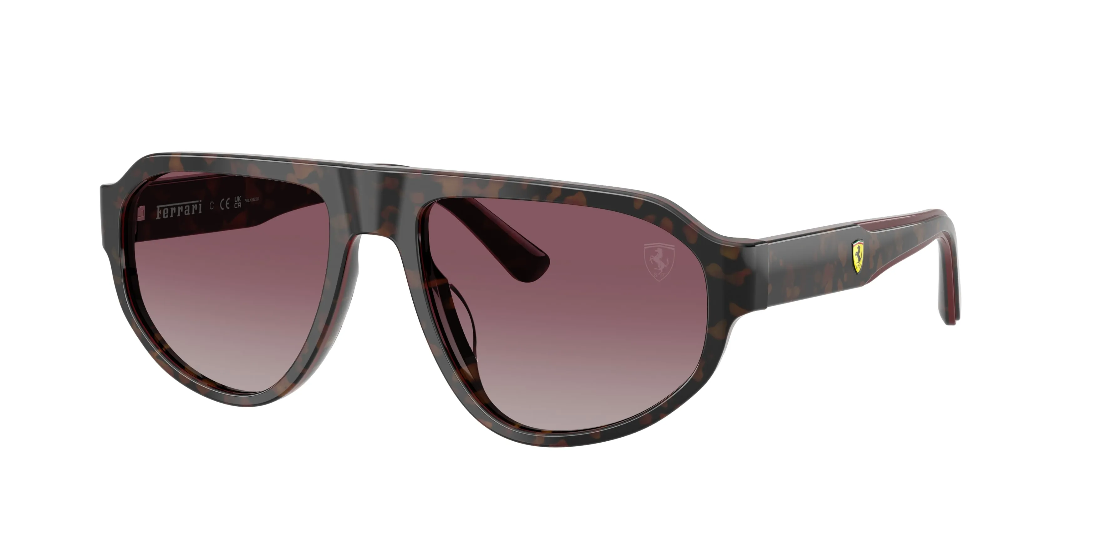 Ferrari Scuderia FZ6027U 760/85 Occhiali da sole Acetato Tartaruga Rosso Geometrica Polarizzata - immagine 1