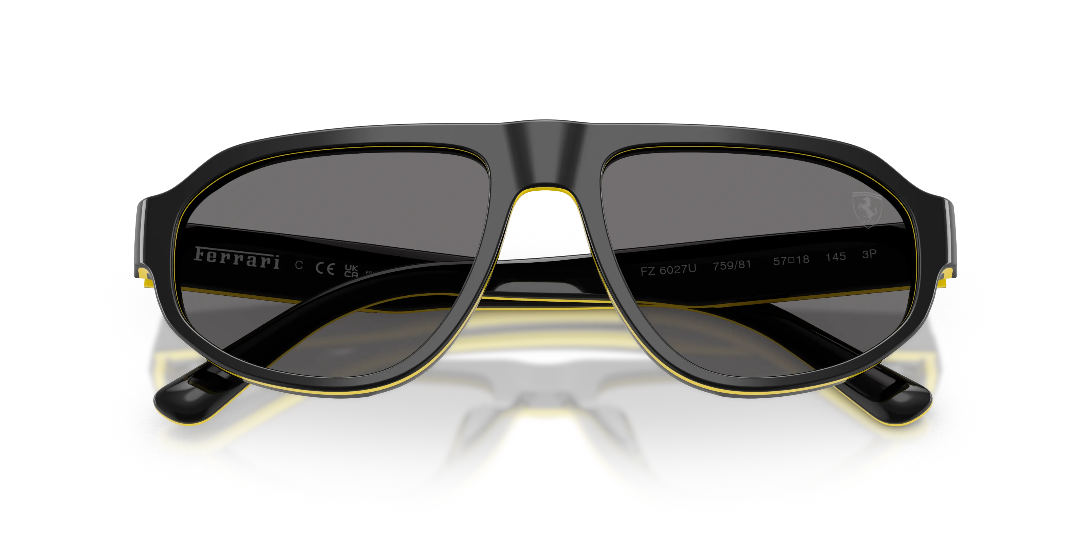 Ferrari Scuderia FZ6027U 759/81 Occhiali da sole Acetato Nero Grigio Geometrica Polarizzata - immagine 2