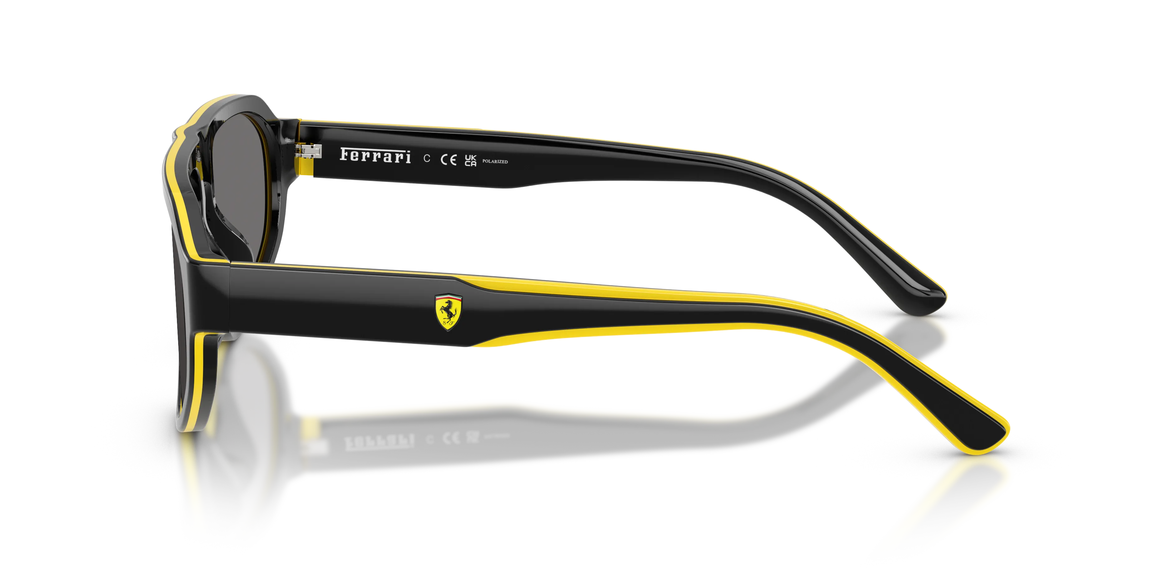 Ferrari Scuderia FZ6027U 759/81 Occhiali da sole Acetato Nero Grigio Geometrica Polarizzata - immagine 4