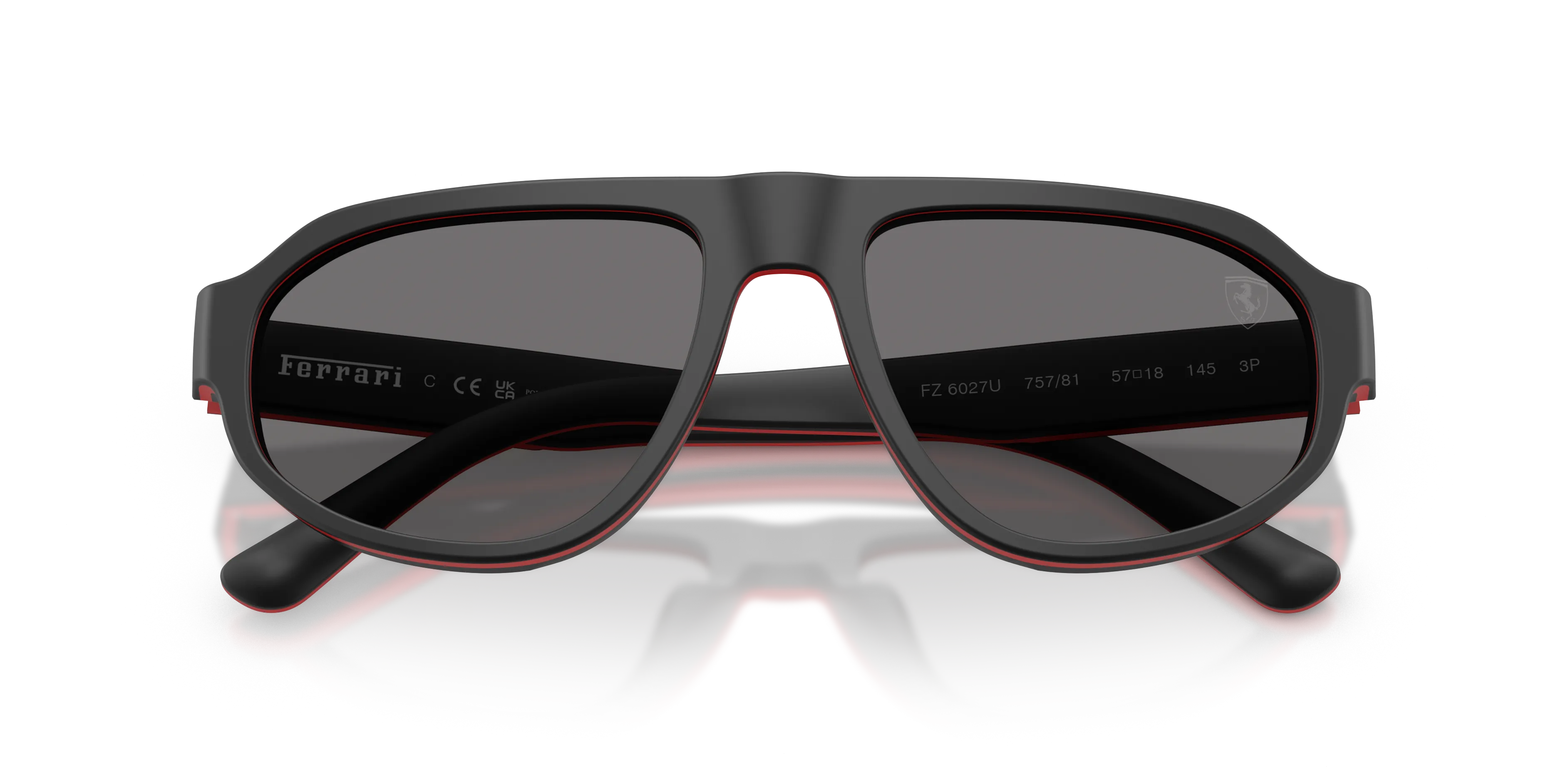 Ferrari Scuderia FZ6027U 757/81 Occhiali da sole Acetato Nero Grigio Geometrica Polarizzata - immagine 2