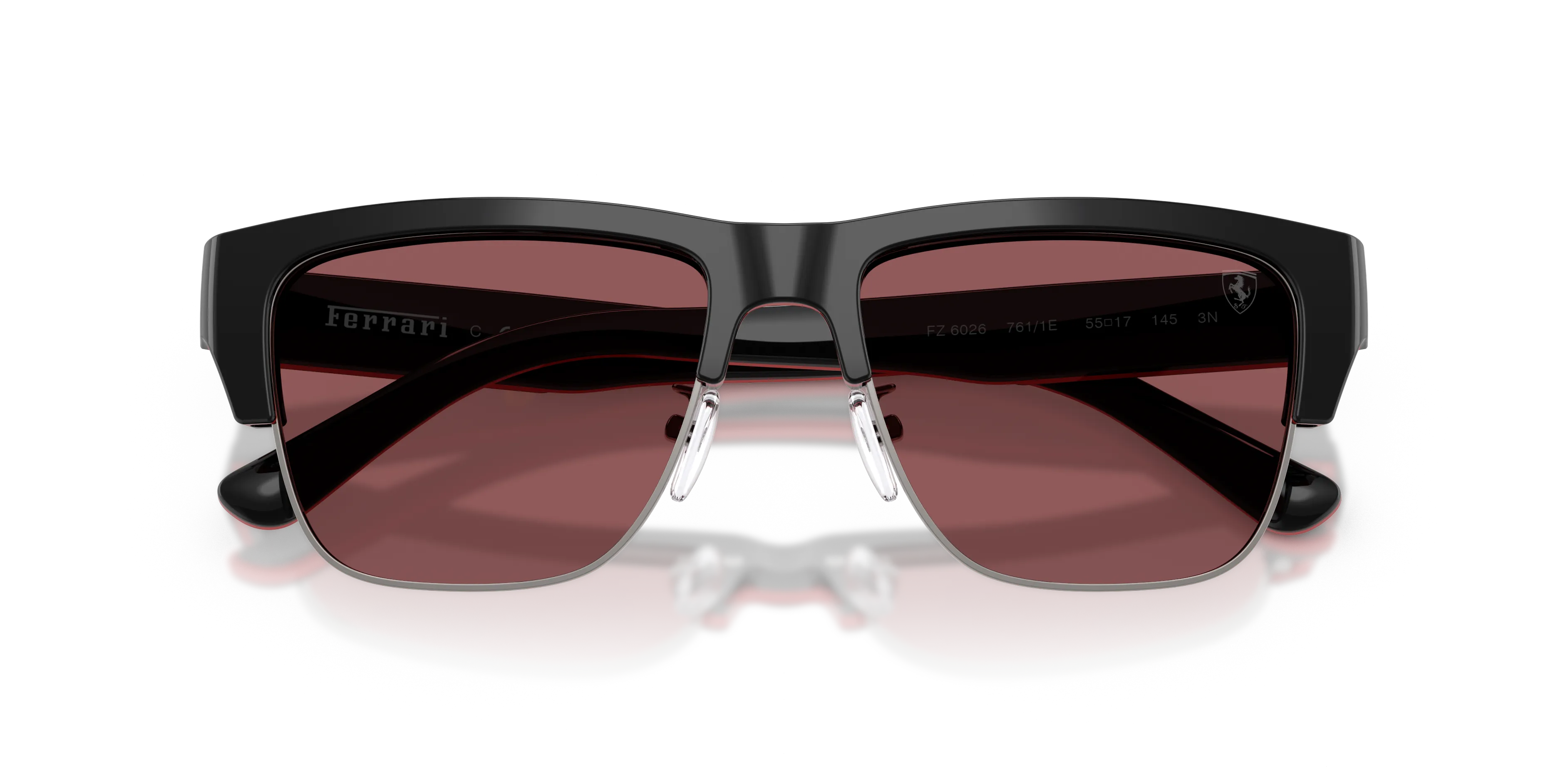 Ferrari Scuderia FZ6026 761/1E Occhiali da sole Acetato Nero Rosso Squadrata Normale - immagine 2