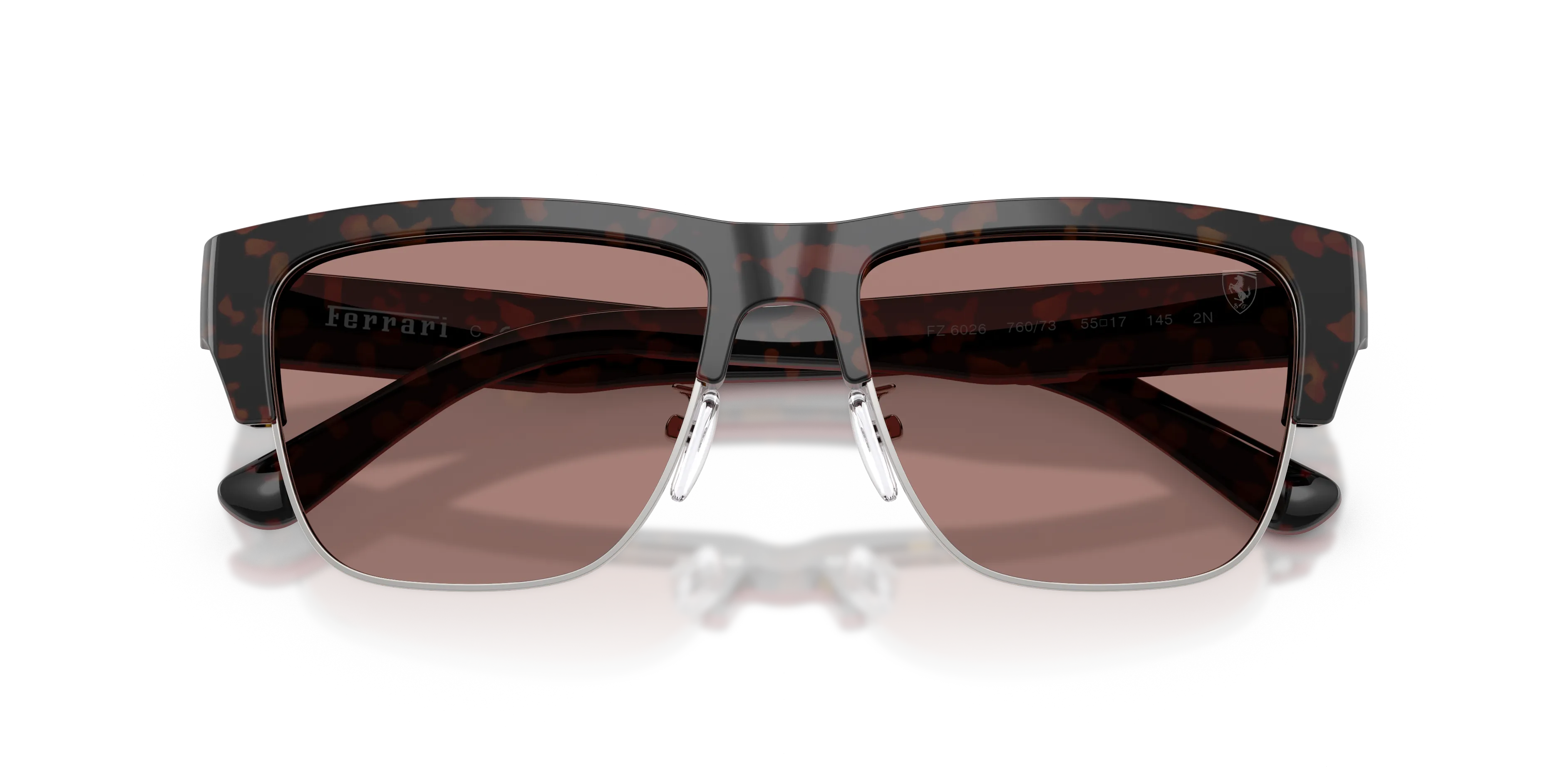 Ferrari Scuderia FZ6026 760/73 Occhiali da sole Acetato Tartaruga Marrone Squadrata Normale - immagine 2