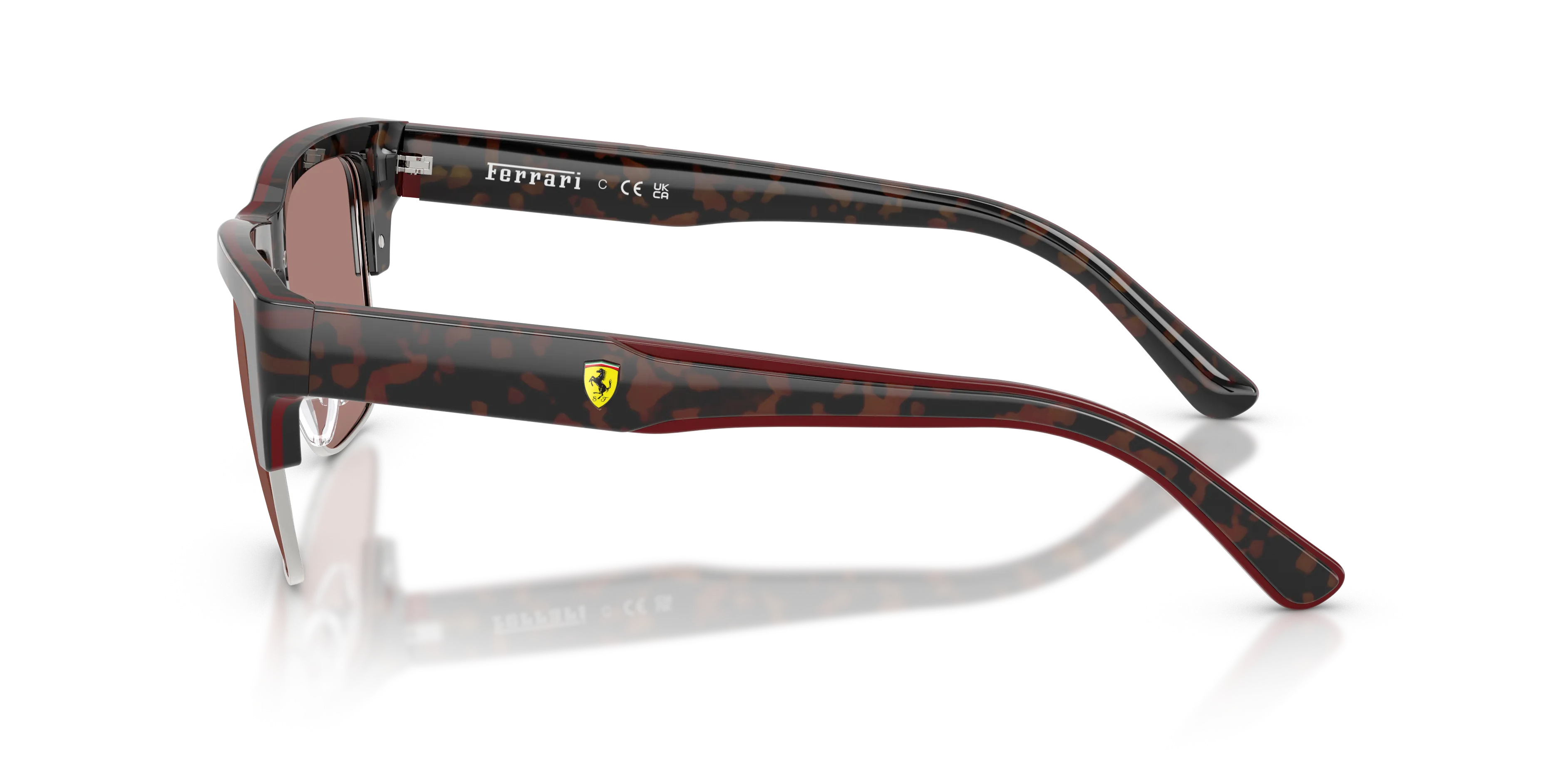 Ferrari Scuderia FZ6026 760/73 Occhiali da sole Acetato Tartaruga Marrone Squadrata Normale - immagine 4