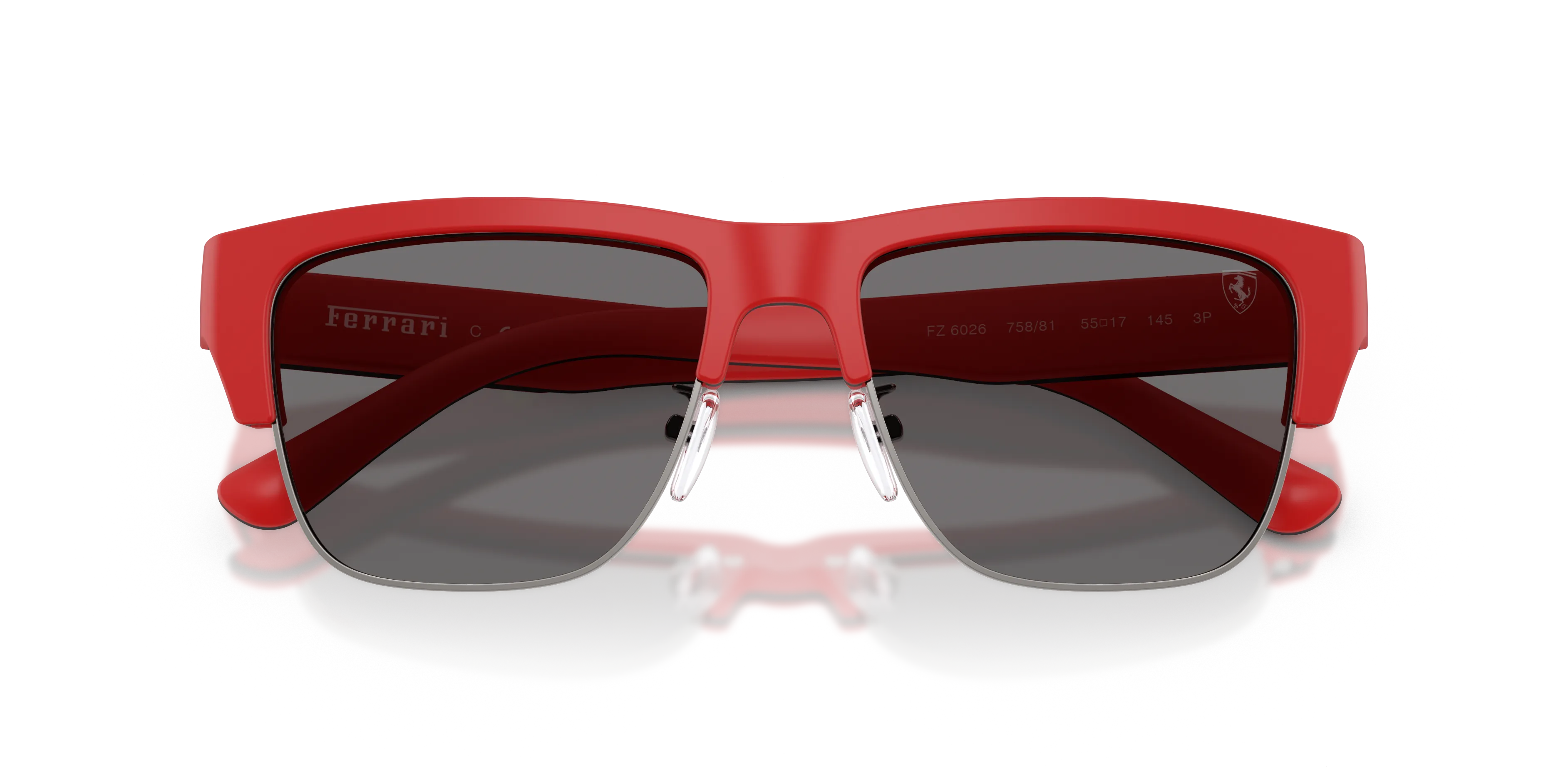 Ferrari Scuderia FZ6026 758/81 Occhiali da sole Acetato Nero Grigio Squadrata Polarizzata - immagine 2