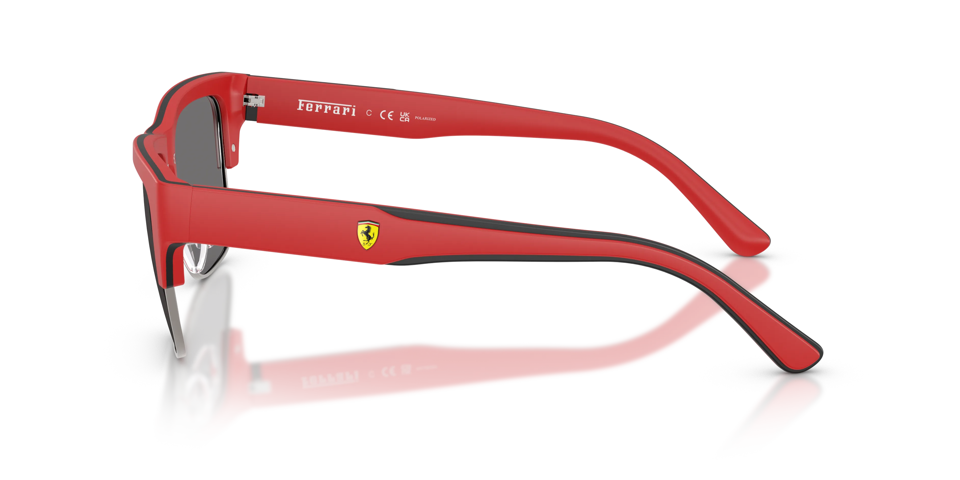 Ferrari Scuderia FZ6026 758/81 Occhiali da sole Acetato Nero Grigio Squadrata Polarizzata - immagine 4