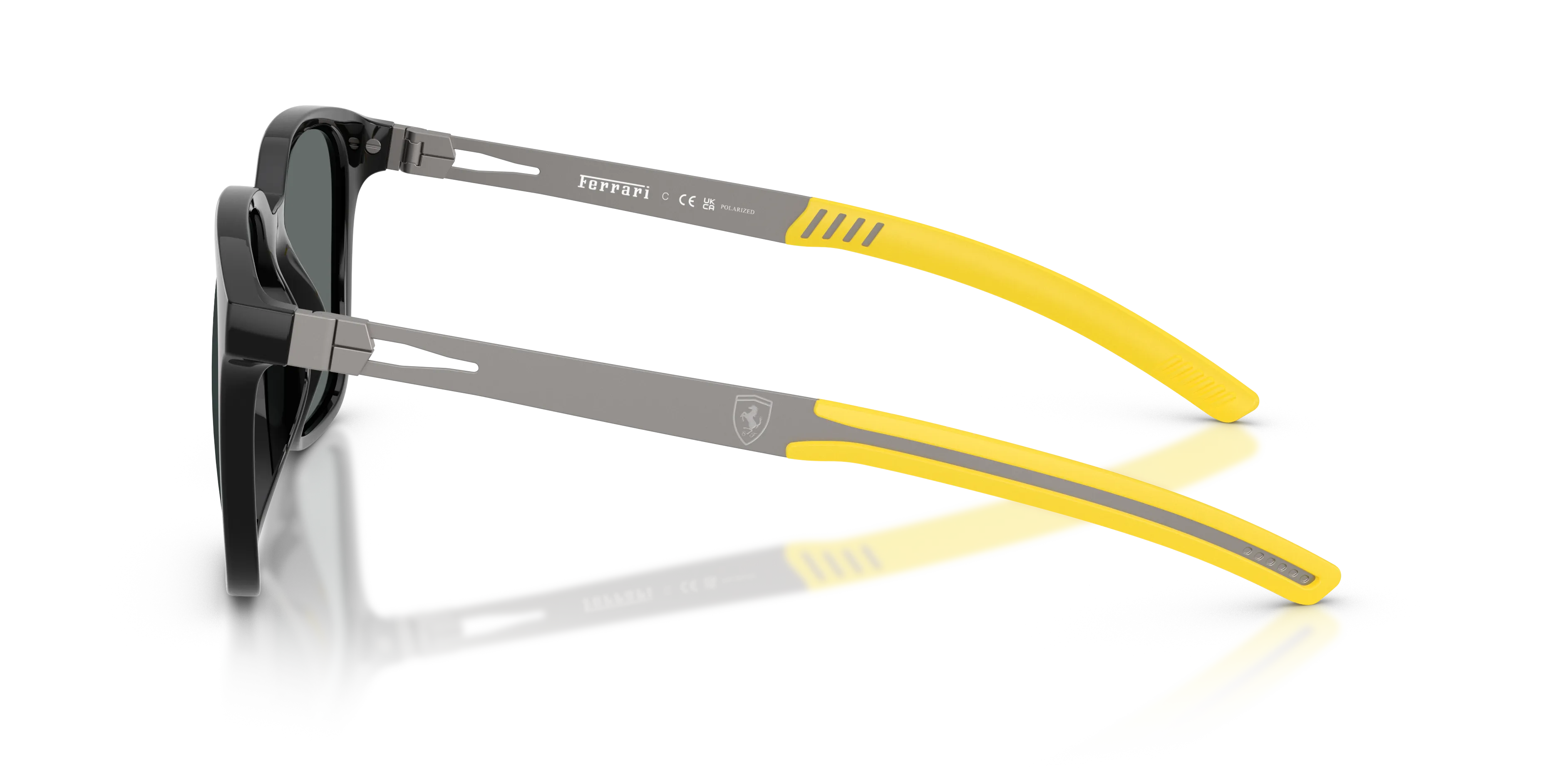 Ferrari Scuderia FZ6025D 501/81 Occhiali da sole Iniettato Nero Grigio Squadrata Polarizzata - immagine 4
