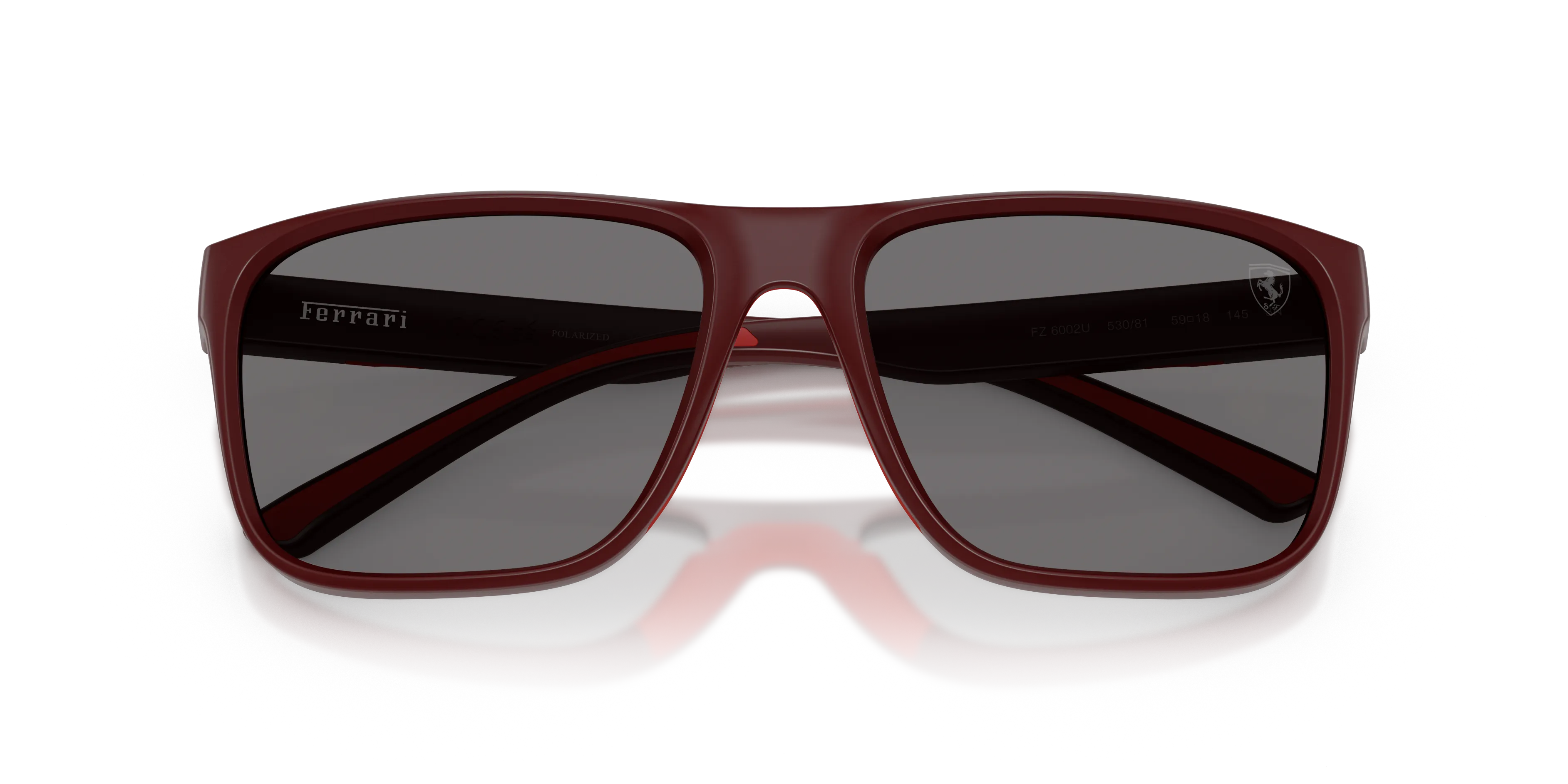 Ferrari Scuderia FZ6002U 530/81 Occhiali da sole Iniettato Rosso Grigio Squadrata Polarizzata - immagine 2