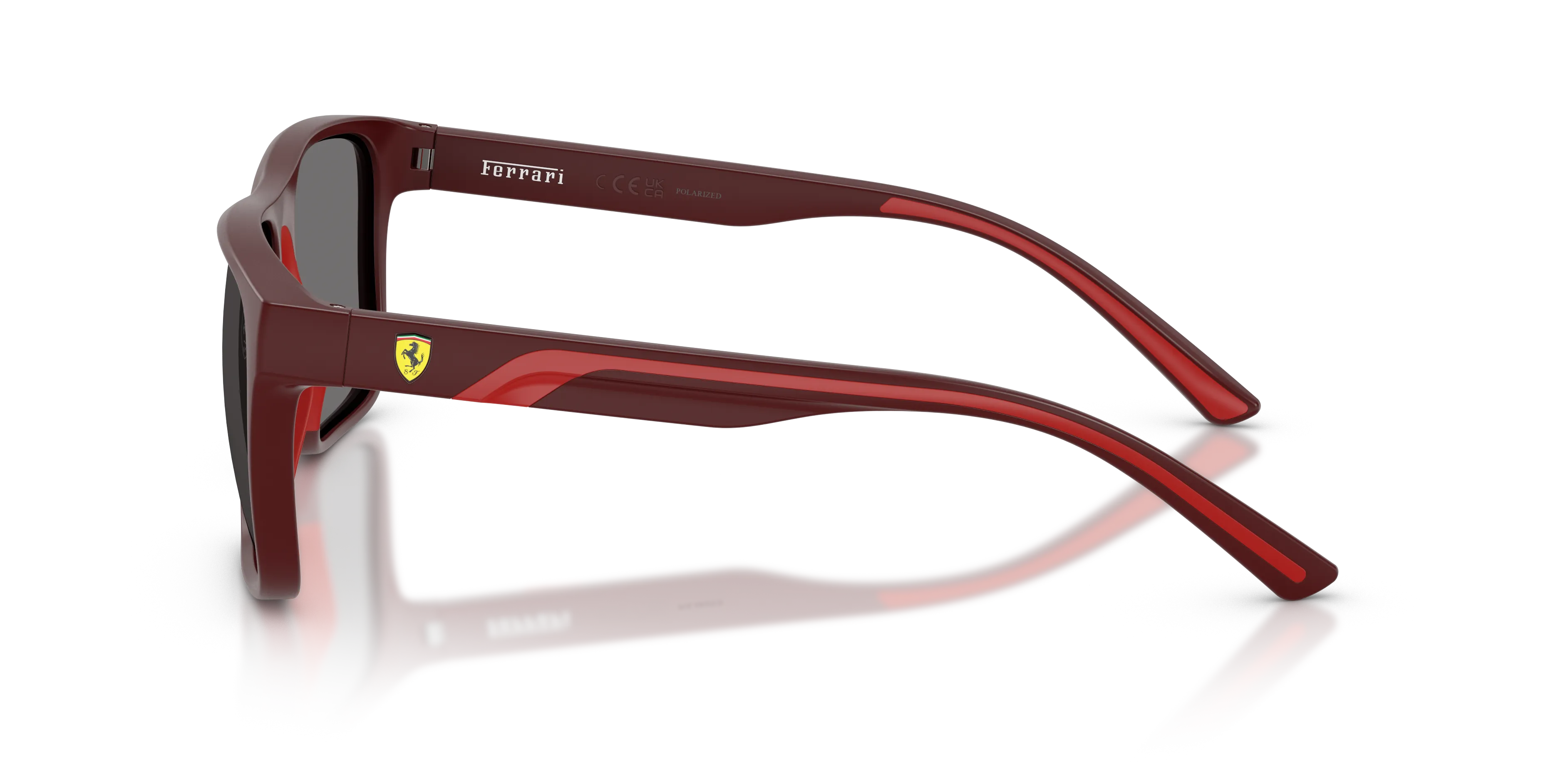 Ferrari Scuderia FZ6002U 530/81 Occhiali da sole Iniettato Rosso Grigio Squadrata Polarizzata - immagine 4
