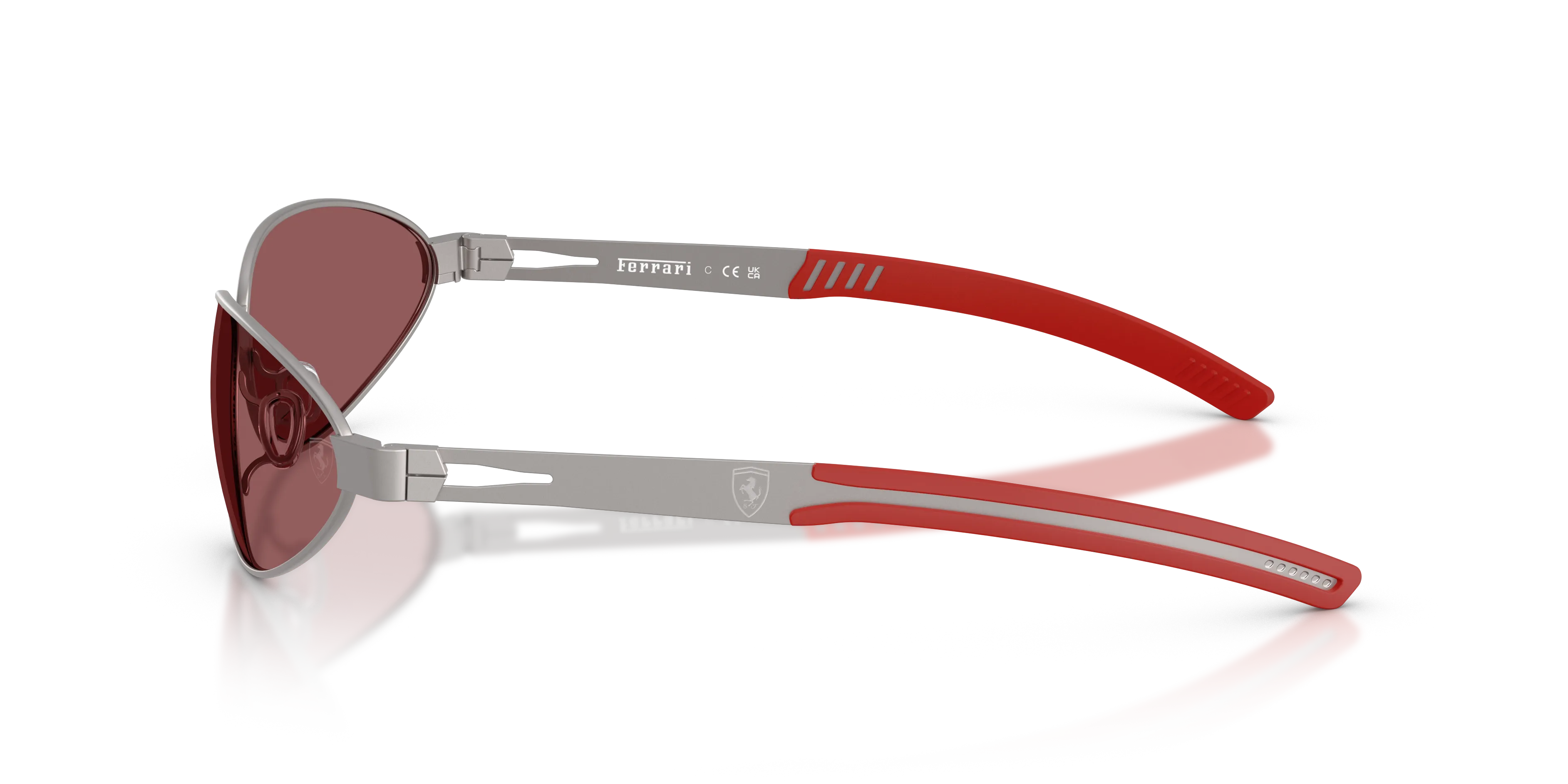 Ferrari Scuderia FZ5008 137/1E Occhiali da sole Metallo Grigio Rosso Rotonda Normale - immagine 4