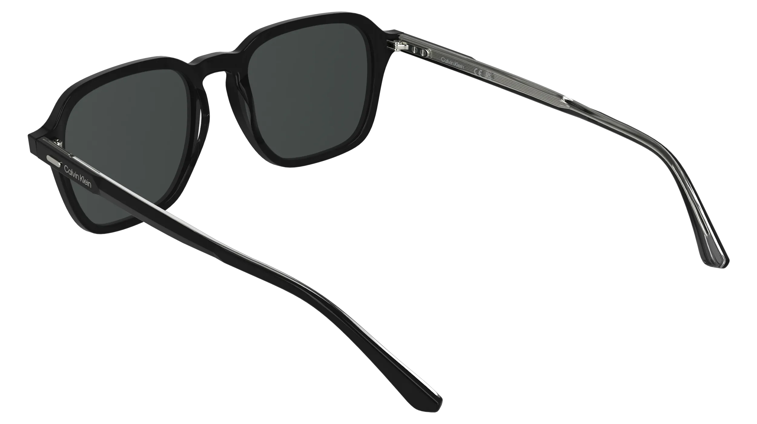 Calvin Klein CK26507S 001 Occhiali da sole Acetato Nero Fumo Squadrata Normale - immagine 4