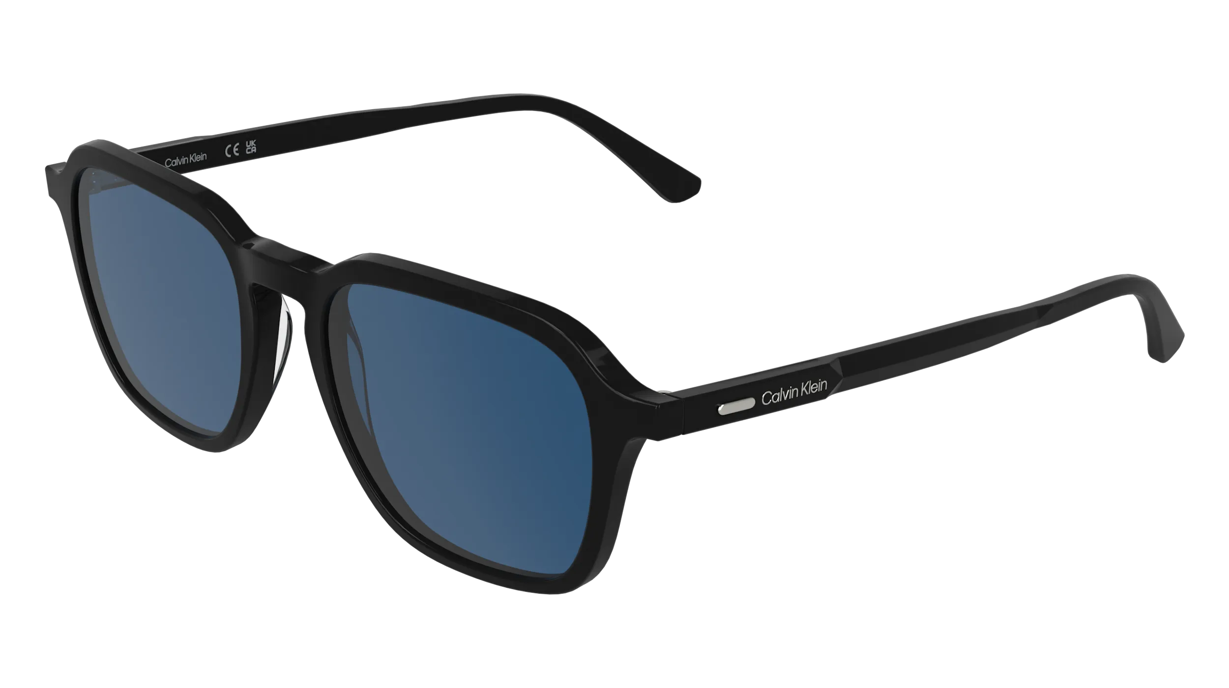 Calvin Klein CK26507S 004 Occhiali da sole Acetato Nero Blu Squadrata Normale - immagine 1