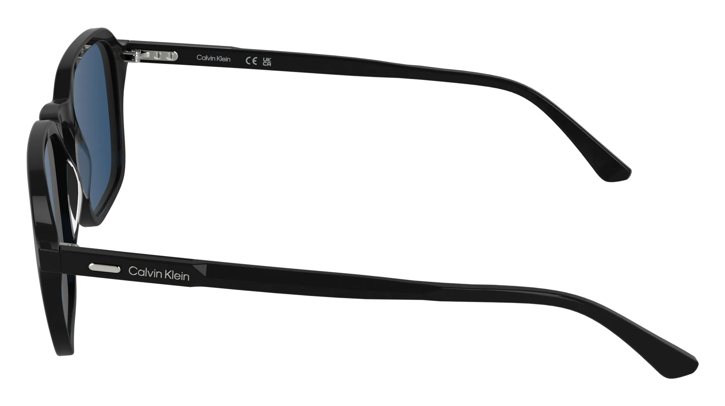 Calvin Klein CK26507S 004 Occhiali da sole Acetato Nero Blu Squadrata Normale - immagine 3