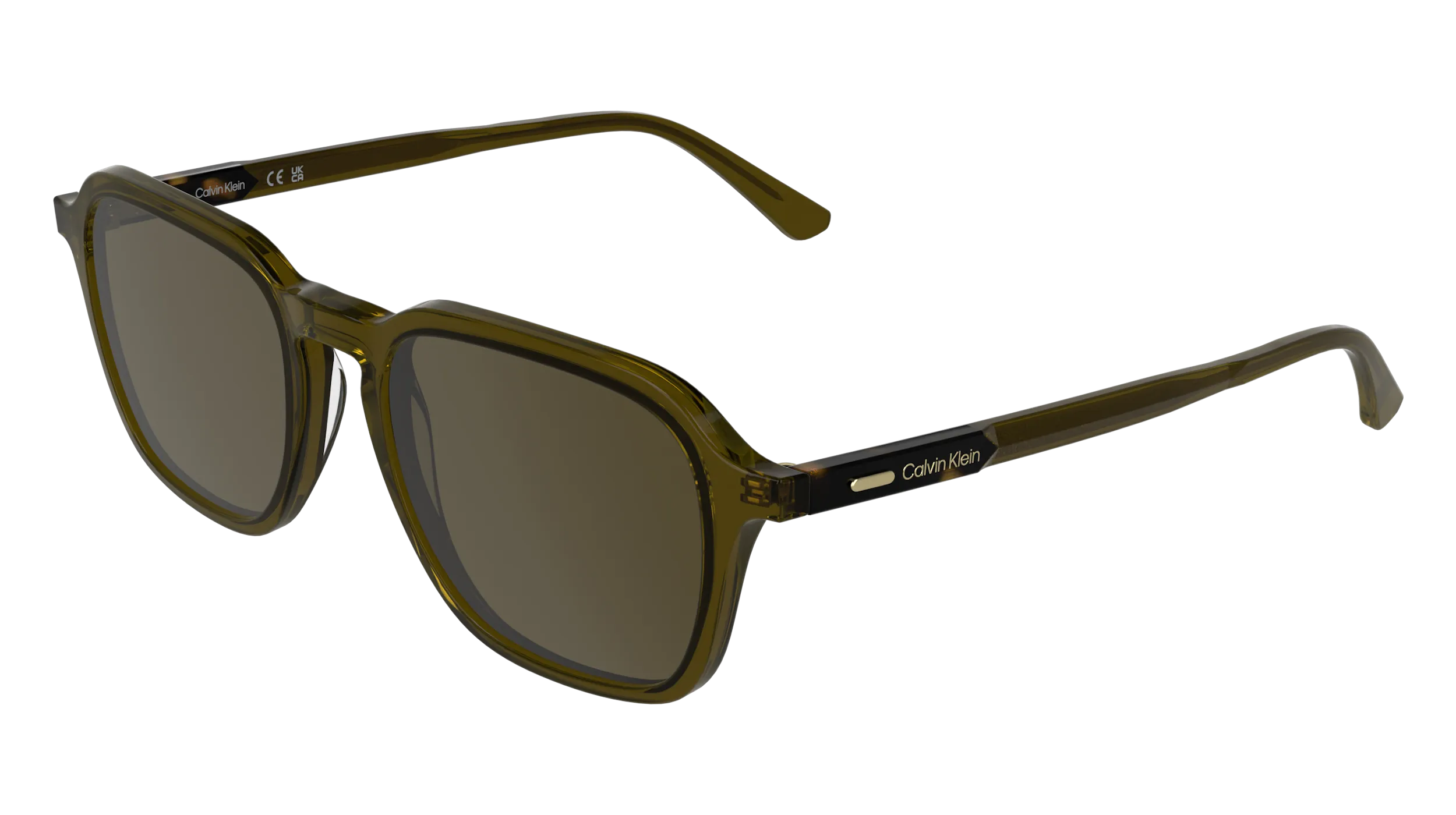 Calvin Klein CK26507S 330 Occhiali da sole Acetato Verde Marrone Squadrata Normale - immagine 1