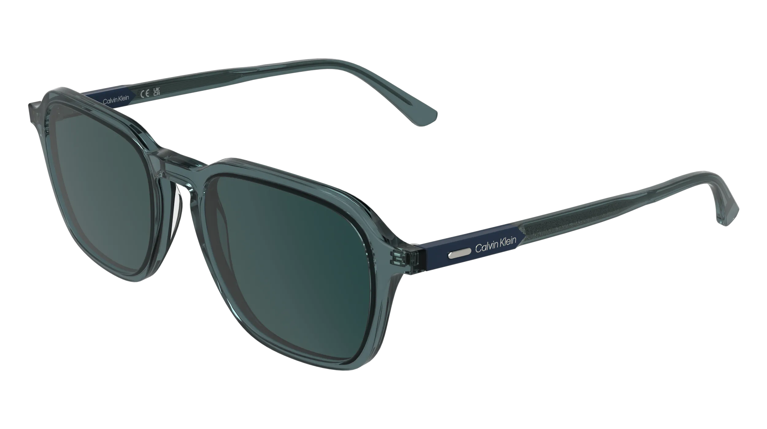 Calvin Klein CK26507S 400 Occhiali da sole Acetato Blu Verde / Petrolio Squadrata Normale - immagine 1