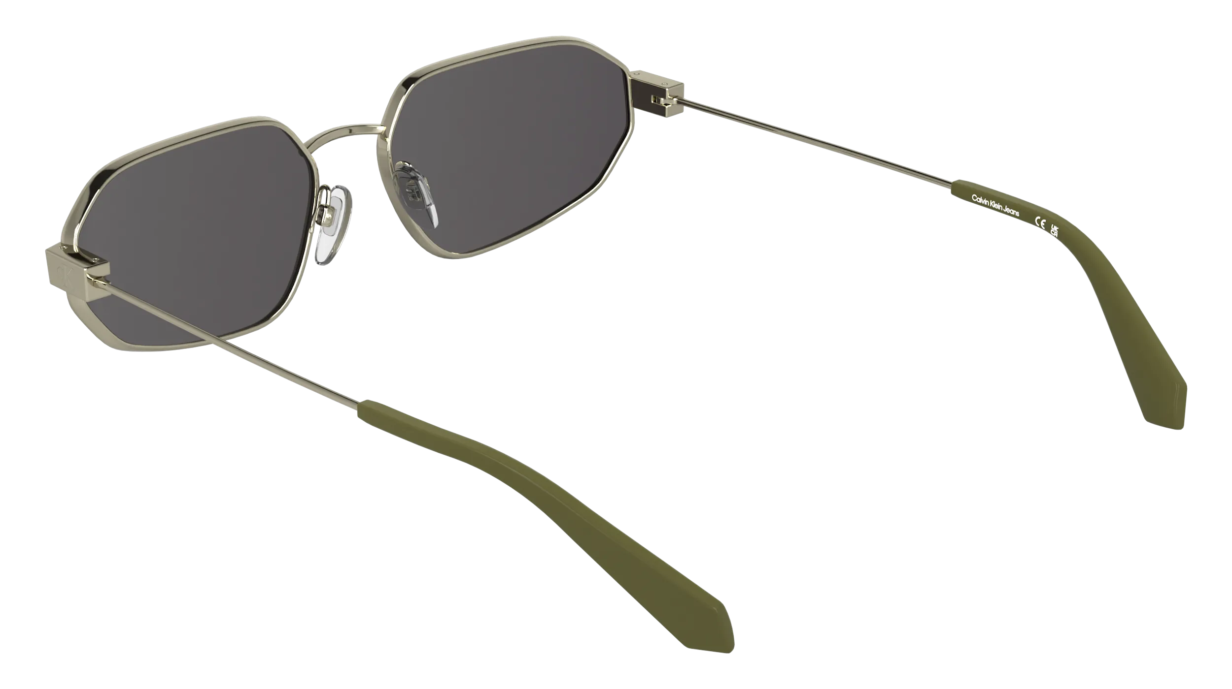 Calvin Klein CKJ26200S 717 Occhiali da sole Metallo Oro Verde Squadrata Normale - immagine 4