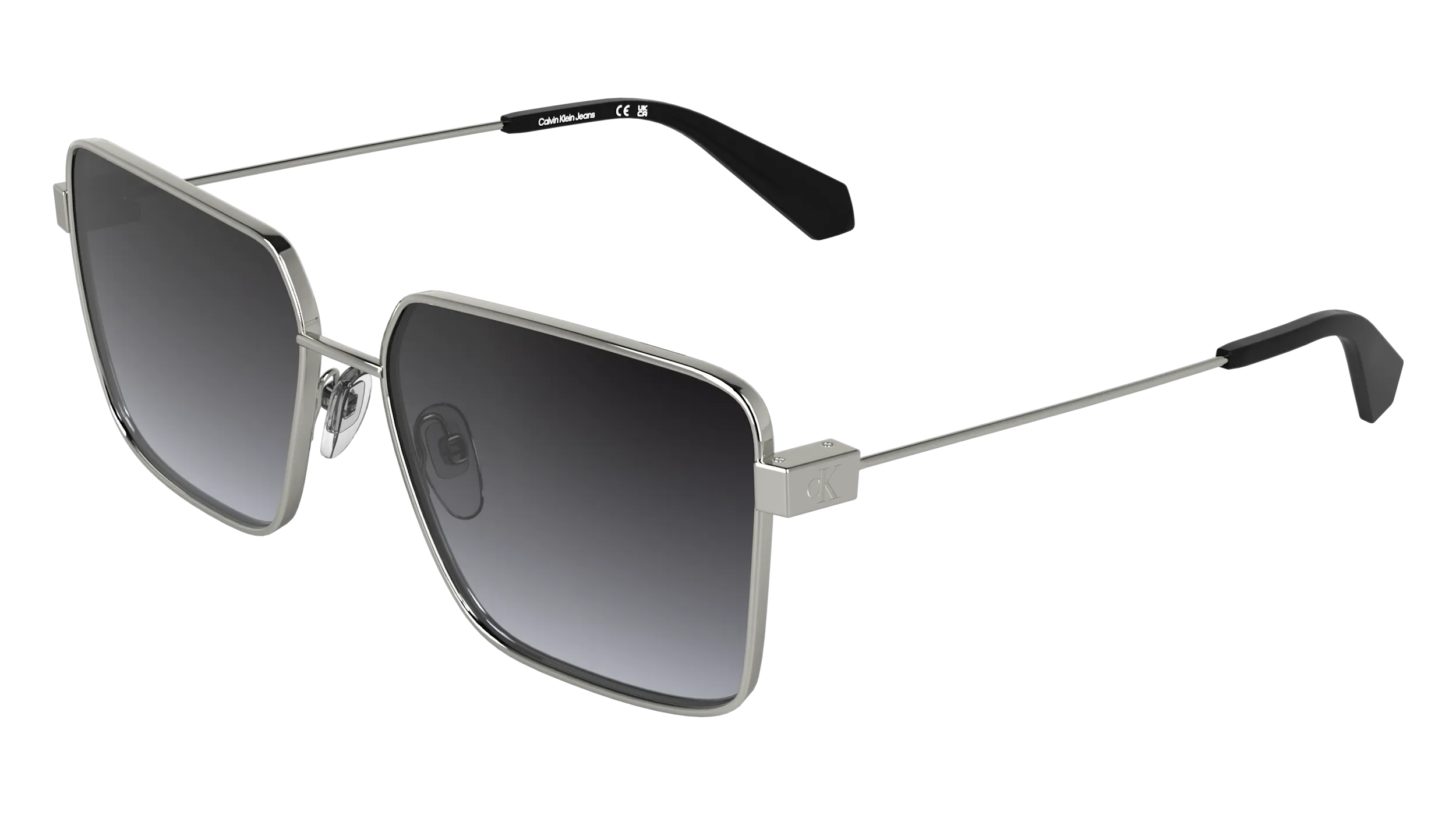 Calvin Klein CKJ26201S 040 Occhiali da sole Metallo Argento Fumo Squadrata Normale - immagine 1