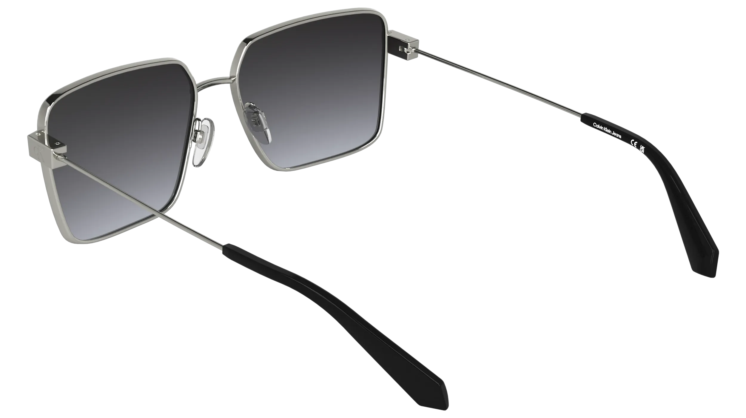 Calvin Klein CKJ26201S 040 Occhiali da sole Metallo Argento Fumo Squadrata Normale - immagine 4