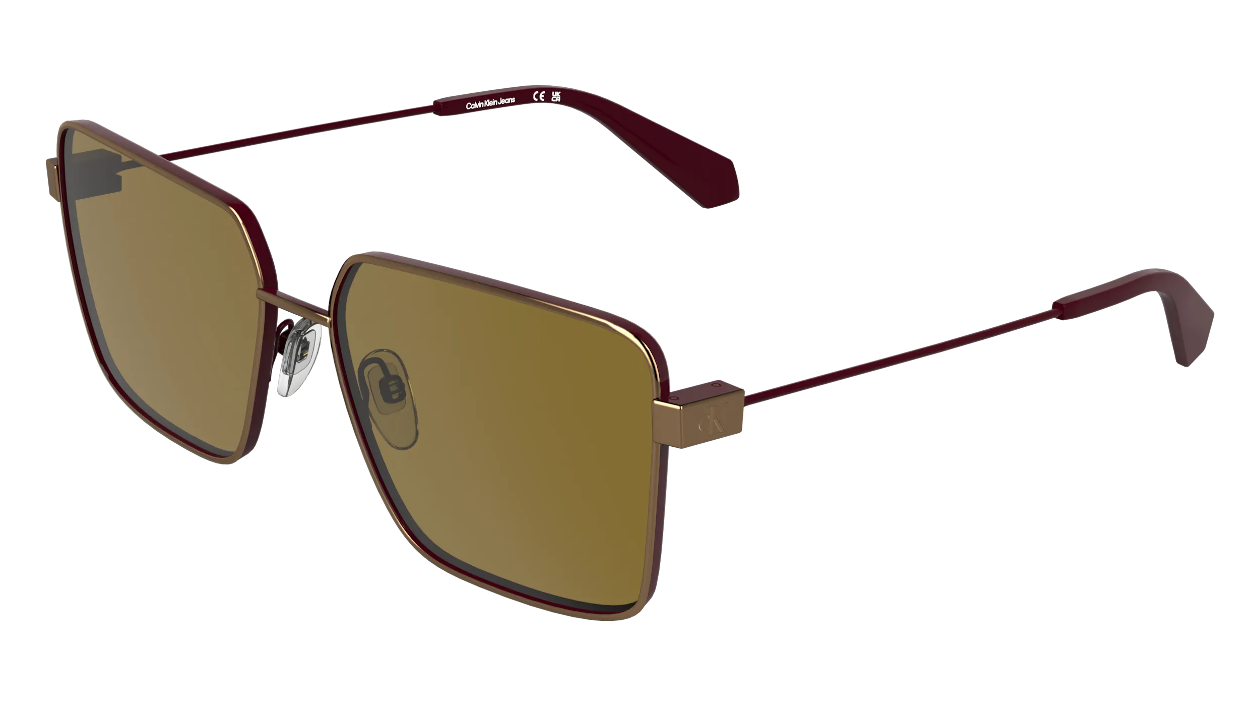 Calvin Klein CKJ26201S 705 Occhiali da sole Metallo Marrone Marrone Squadrata Normale - immagine 1