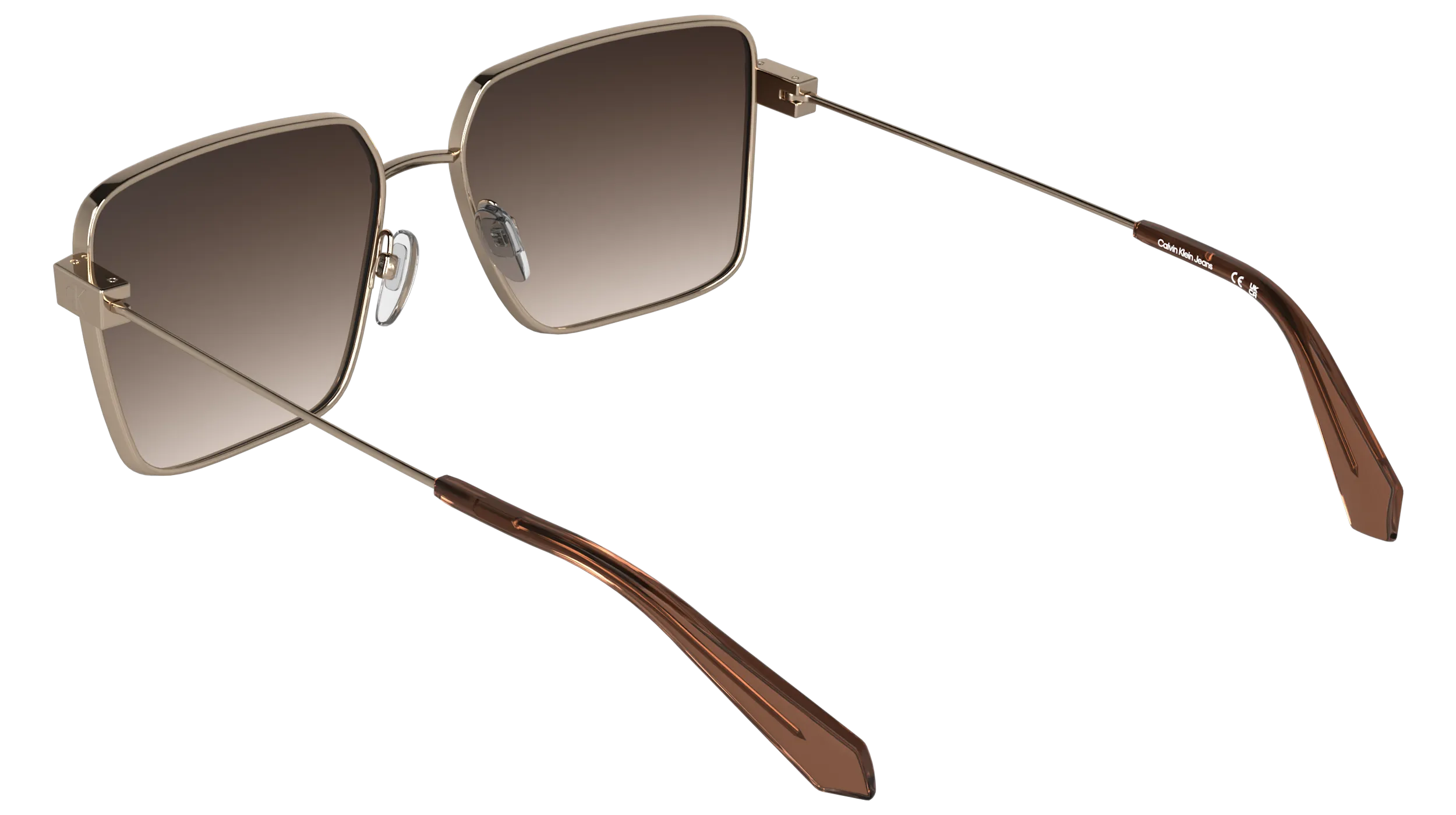 Calvin Klein CKJ26201S 770 Occhiali da sole Metallo Oro Bordeaux Squadrata Normale - immagine 4