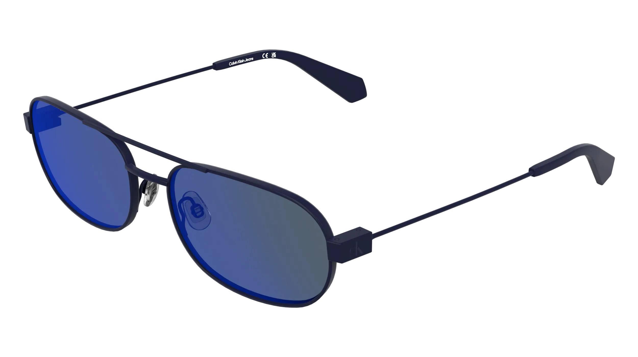 Calvin Klein CKJ26202S 400 Occhiali da sole Metallo Blu Rotonda Normale - immagine 1