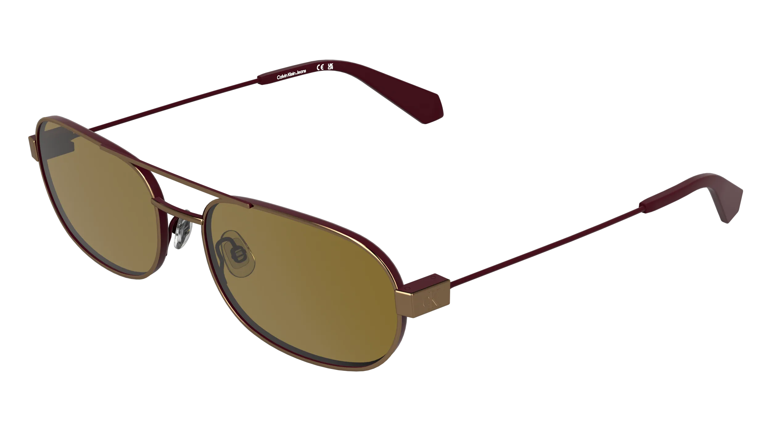 Calvin Klein CKJ26202S 705 Occhiali da sole Metallo Marrone Marrone Rotonda Normale - immagine 1