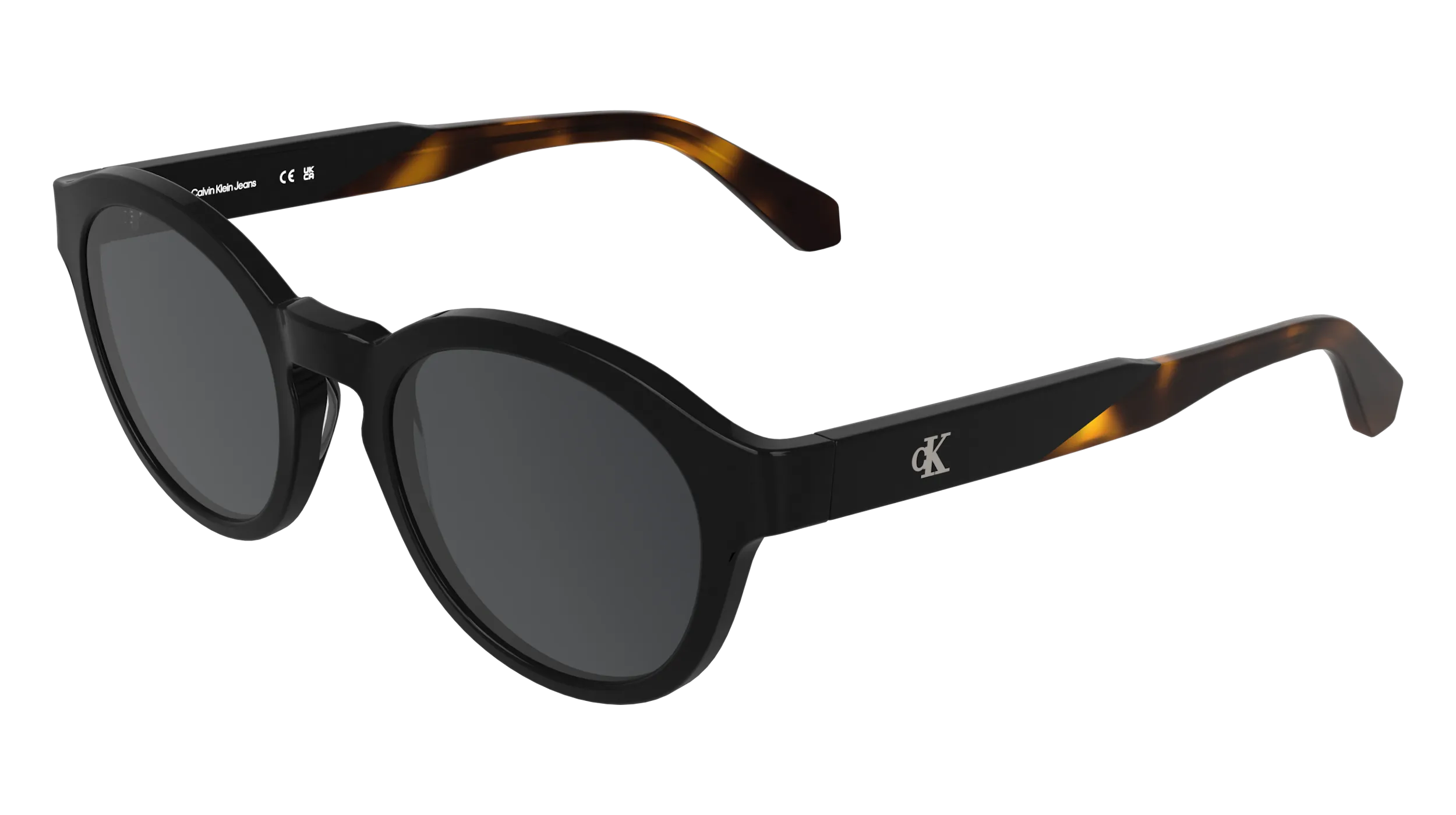 Calvin Klein CKJ26604S 001 Occhiali da sole Acetato Nero Grigio Geometrica Normale - immagine 1