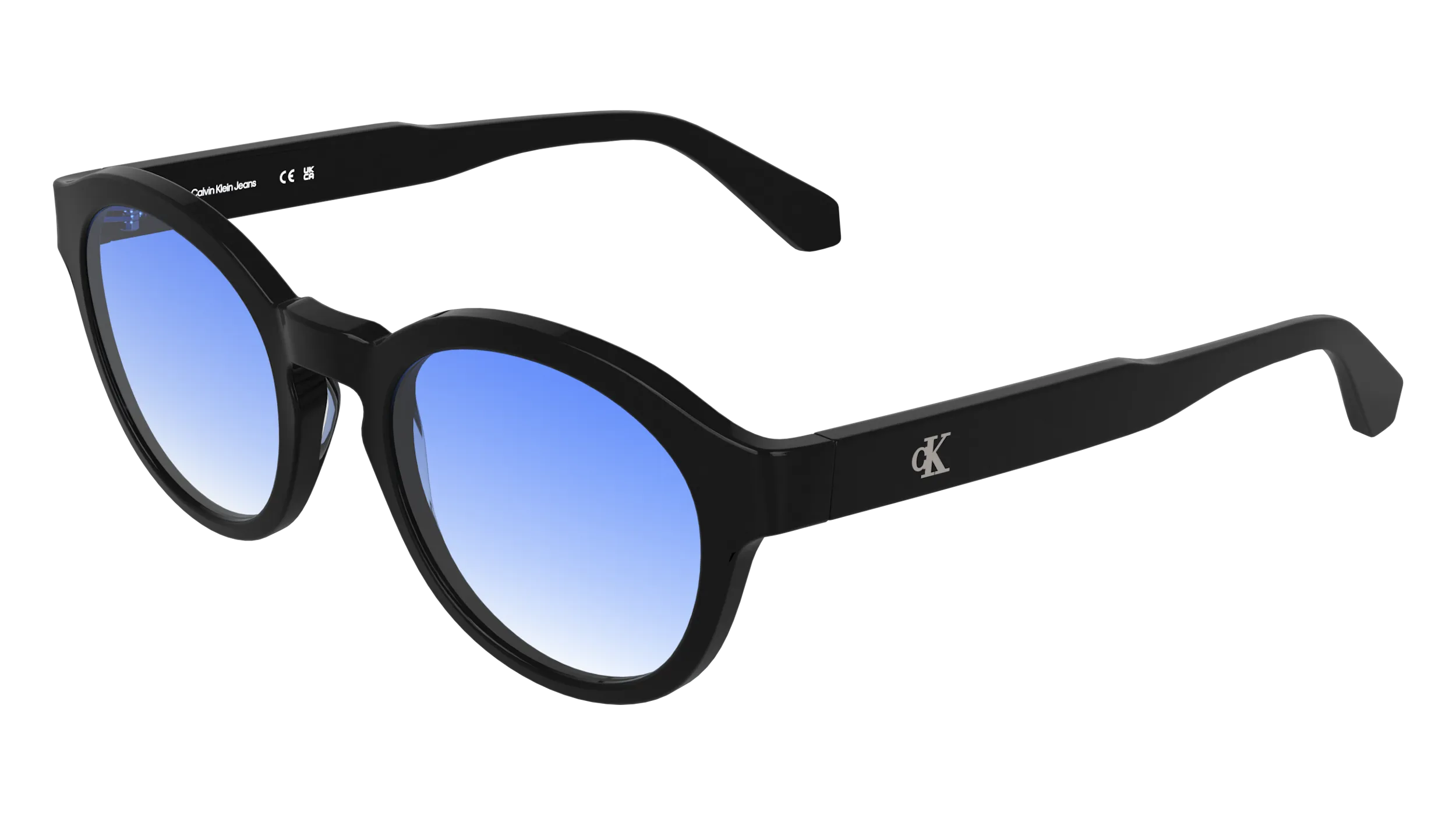 Calvin Klein CKJ26604S 004 Occhiali da sole Acetato Nero Blu Geometrica Normale - immagine 1