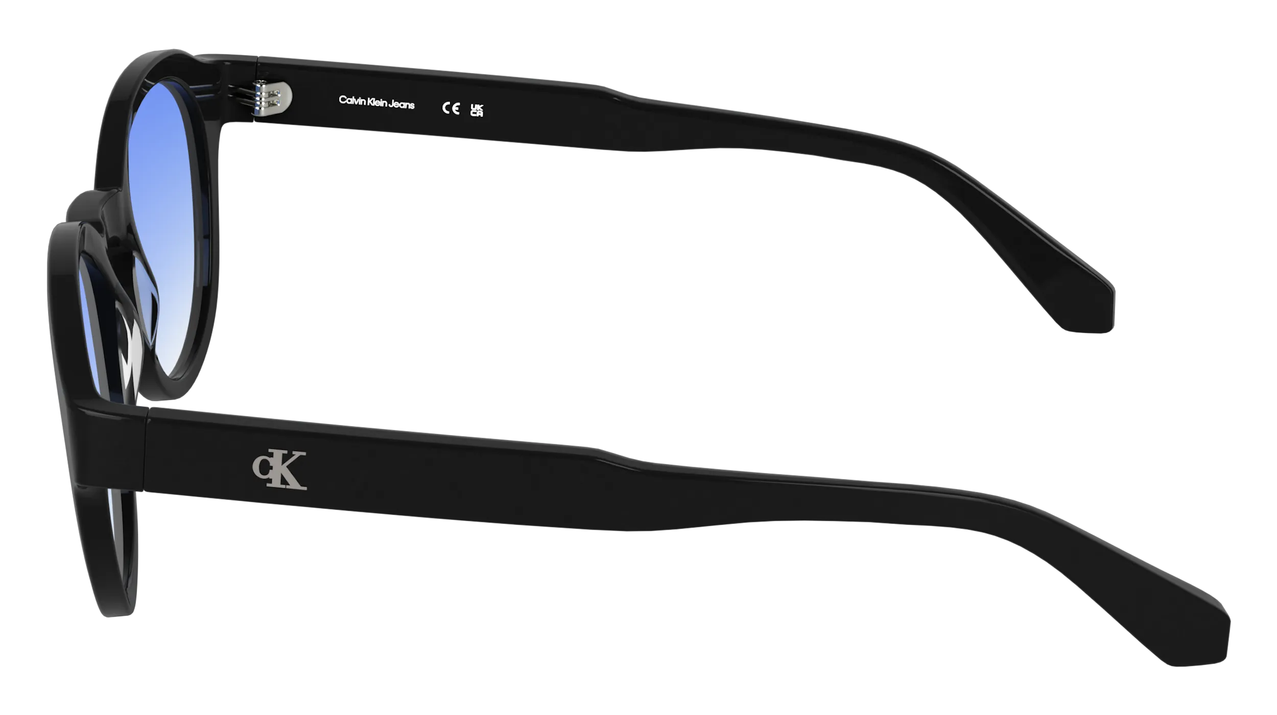 Calvin Klein CKJ26604S 004 Occhiali da sole Acetato Nero Blu Geometrica Normale - immagine 3