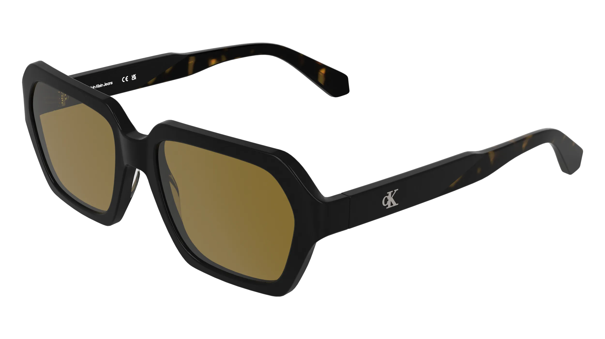 Calvin Klein CKJ26605S 001 Occhiali da sole Acetato Nero Marrone Squadrata Normale - immagine 1
