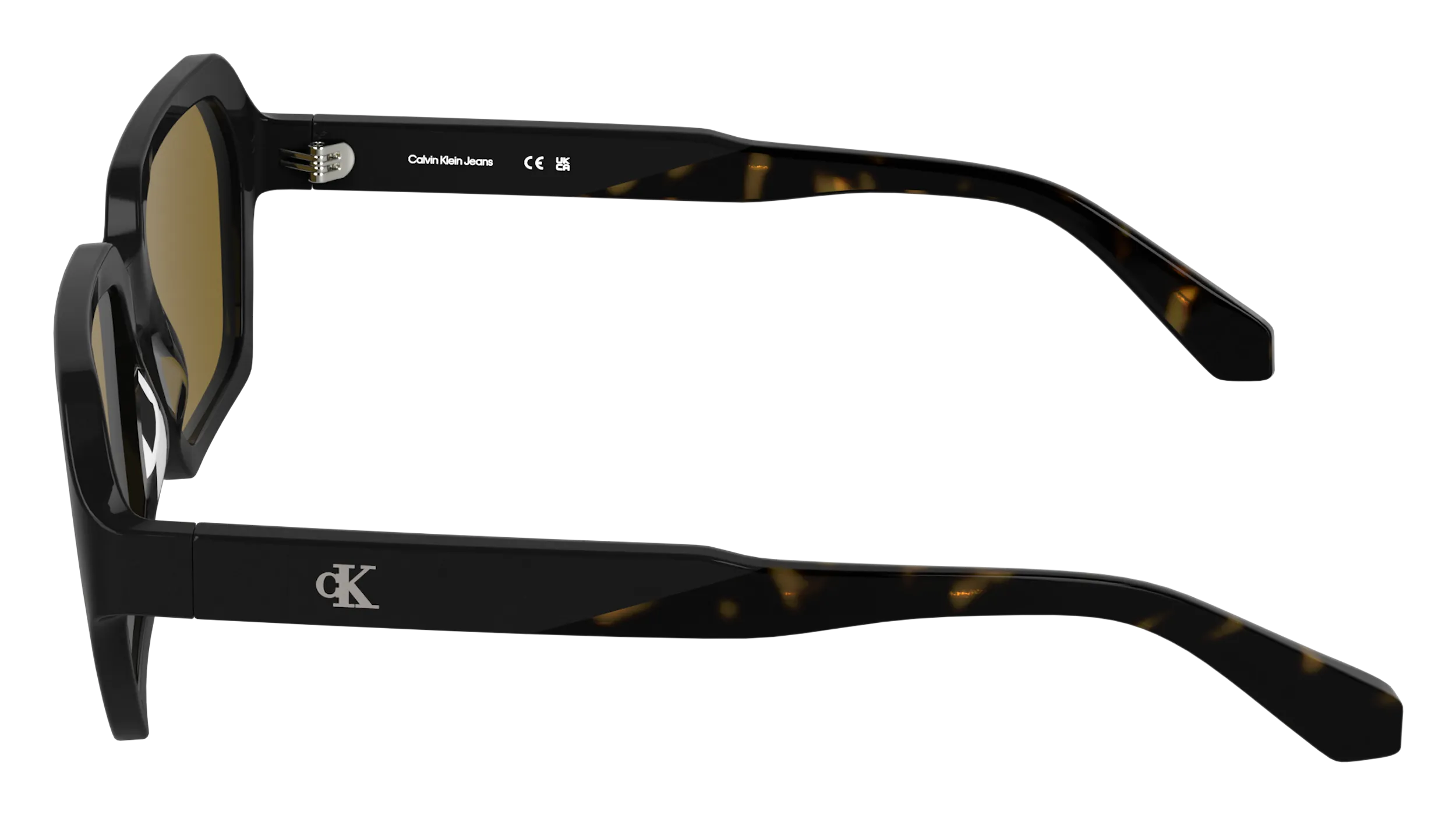 Calvin Klein CKJ26605S 001 Occhiali da sole Acetato Nero Marrone Squadrata Normale - immagine 3