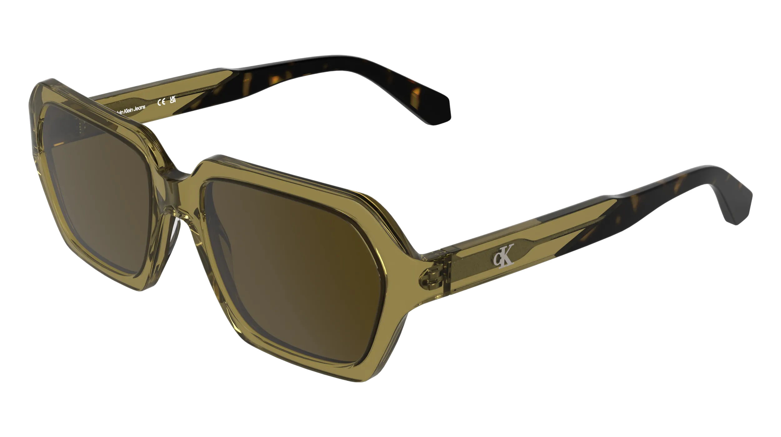 Calvin Klein CKJ26605S 213 Occhiali da sole Acetato Giallo Marrone Squadrata Normale - immagine 1