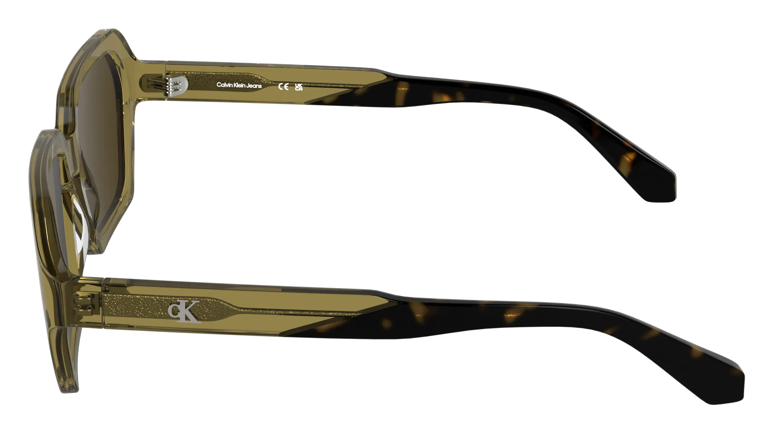 Calvin Klein CKJ26605S 213 Occhiali da sole Acetato Giallo Marrone Squadrata Normale - immagine 3