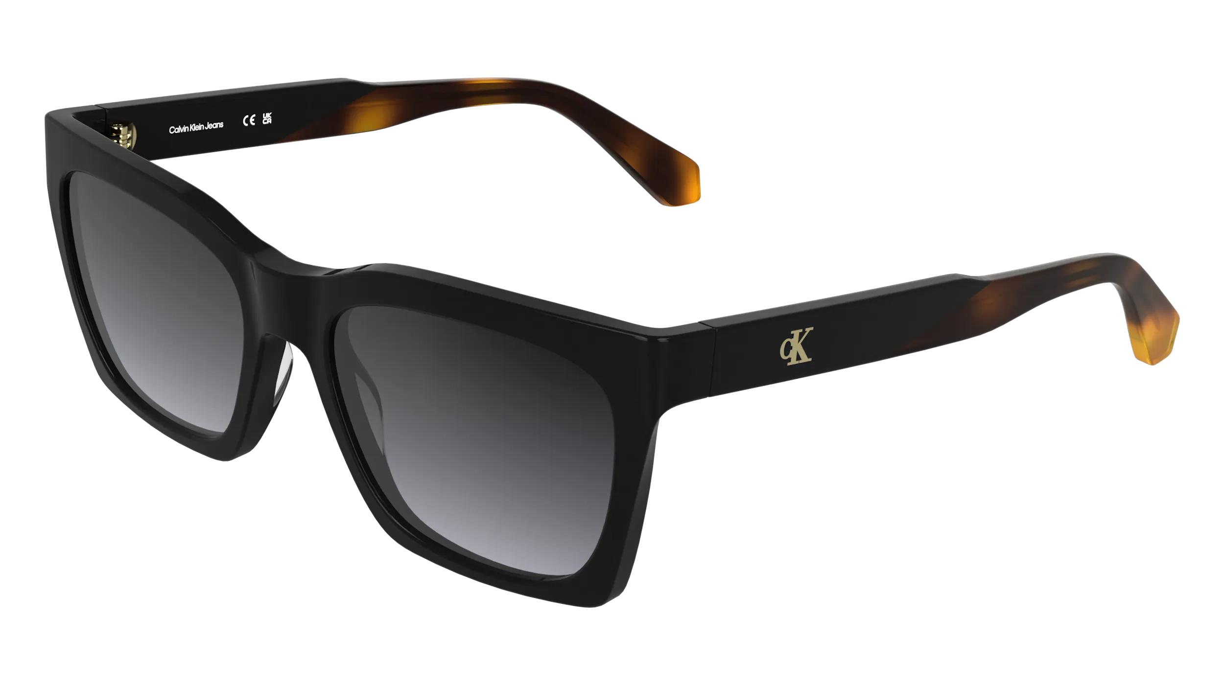Calvin Klein CKJ26606S 001 Occhiali da sole Acetato Nero Fumo Cat Eye Normale - immagine 1