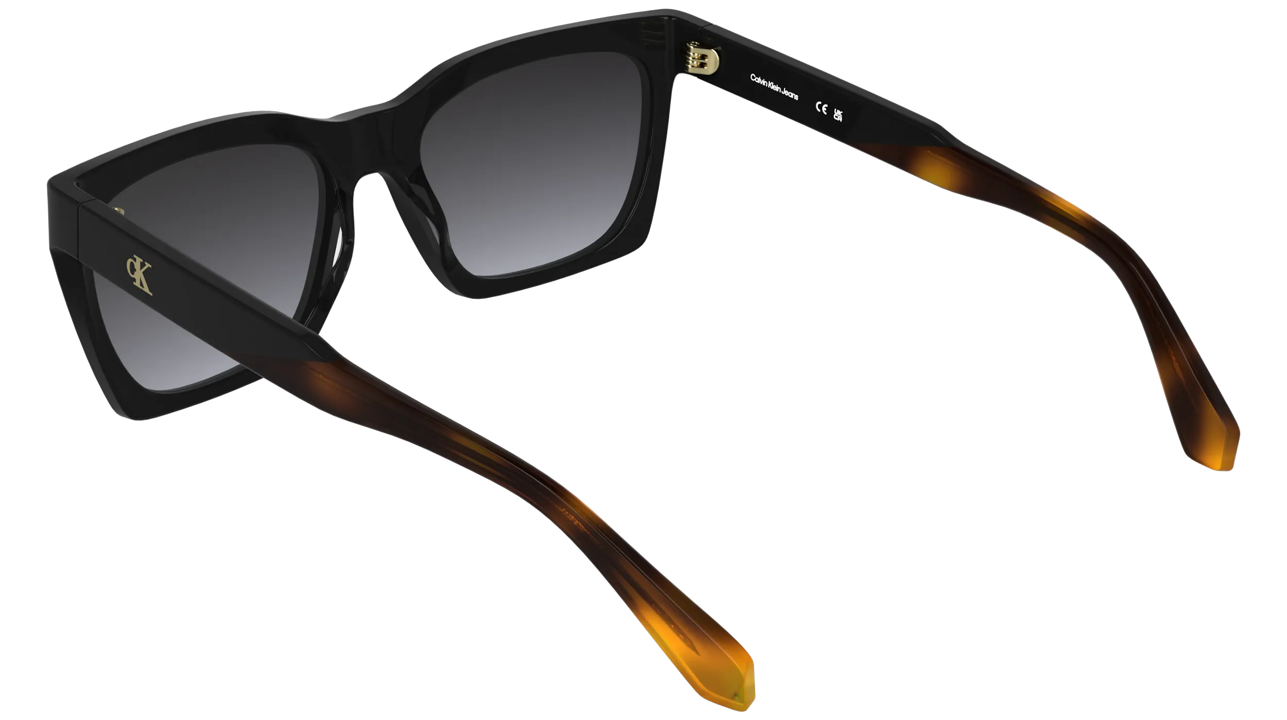 Calvin Klein CKJ26606S 001 Occhiali da sole Acetato Nero Fumo Cat Eye Normale - immagine 4