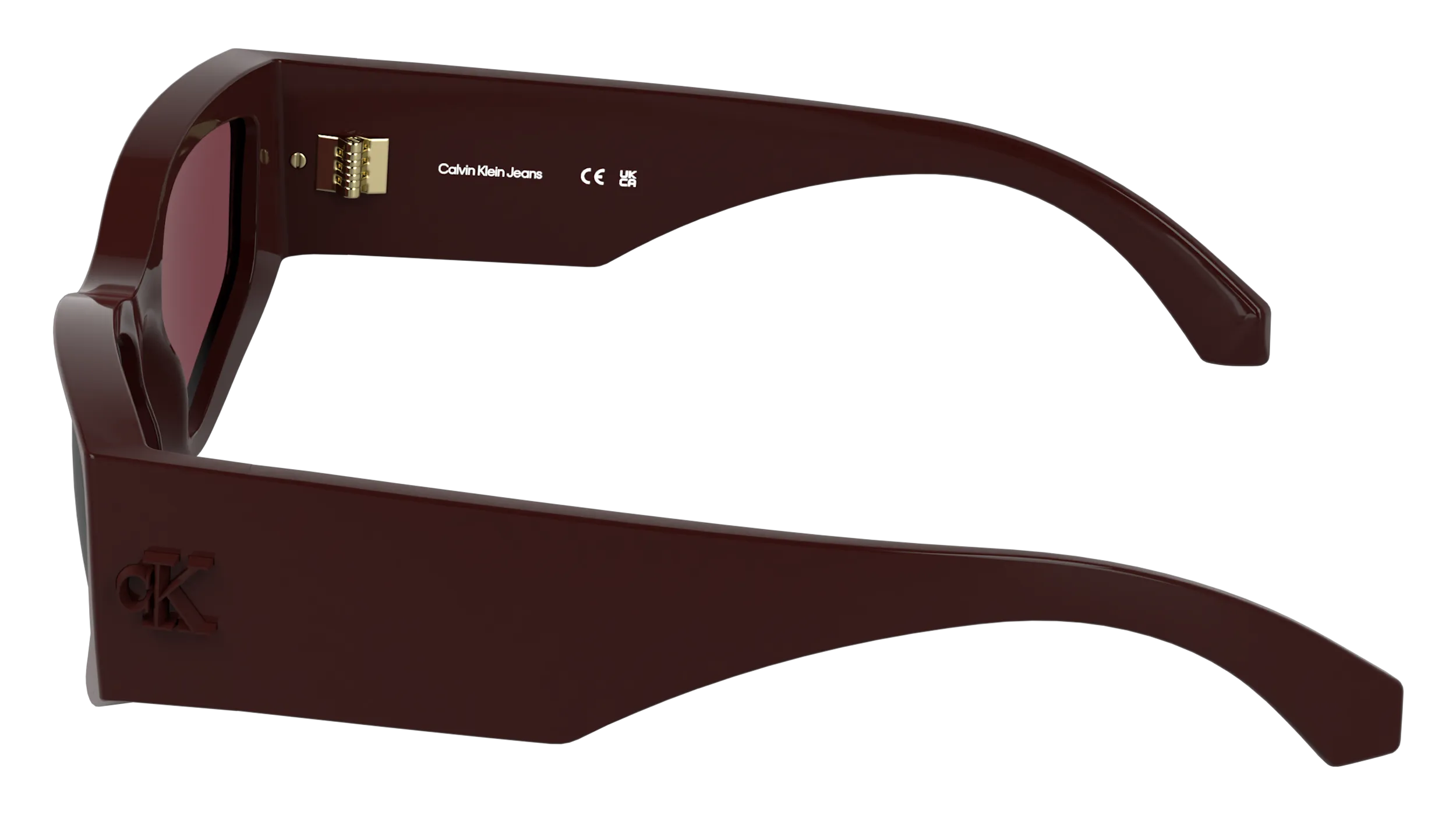 Calvin Klein CKJ26608S 723 Occhiali da sole Bio-iniettato Bordeaux Rosso Cat Eye Normale - immagine 3