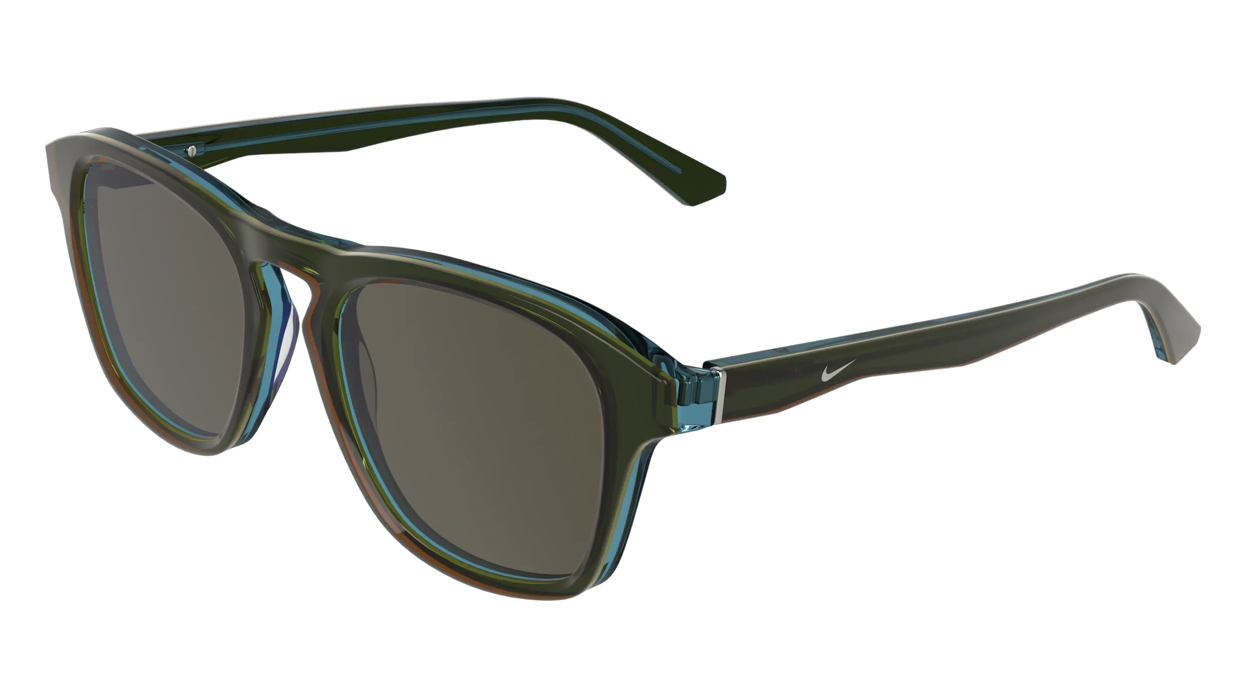 Nike NIKE PRIMA ARC IQ7187X 333 Occhiali da sole Acetato Verde Marrone Squadrata Normale - immagine 1