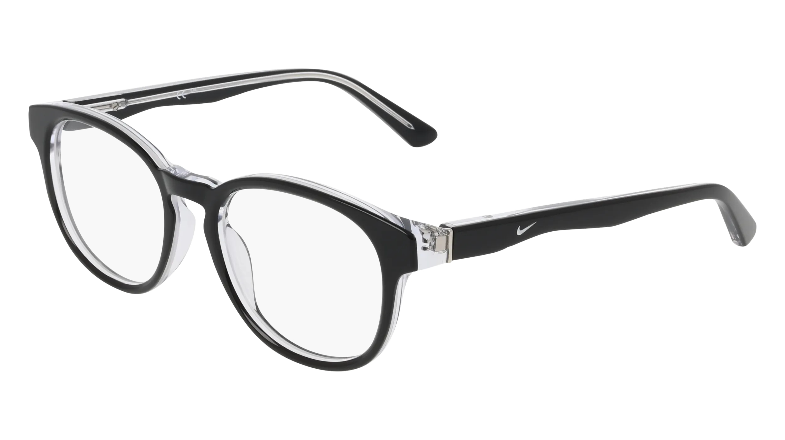 Nike NIKE 7182 010 Montature da vista Acetato Nero Rotonda Normale - immagine 1
