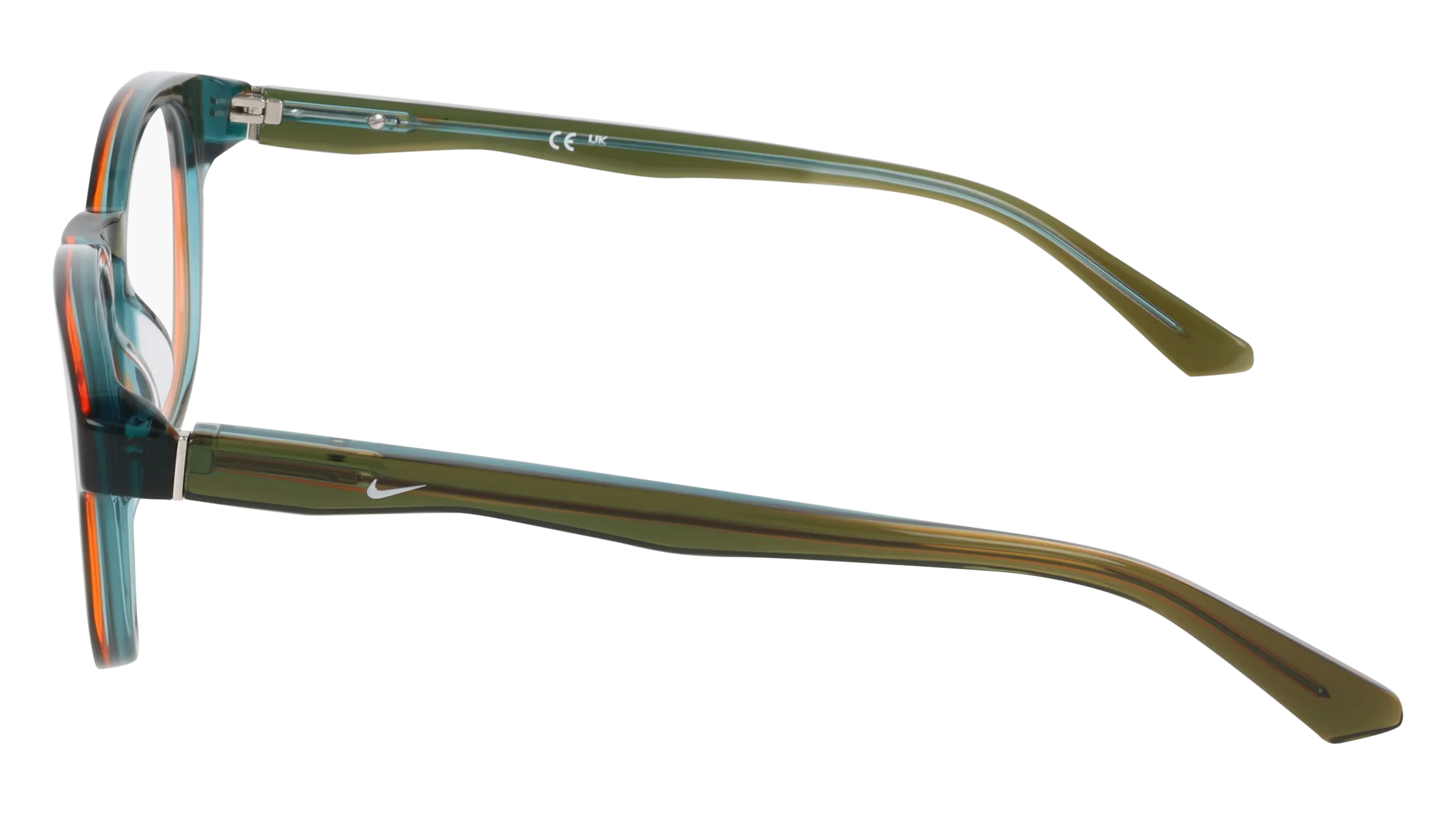 Nike NIKE 7182 317 Montature da vista Acetato Verde Rotonda Normale - immagine 3