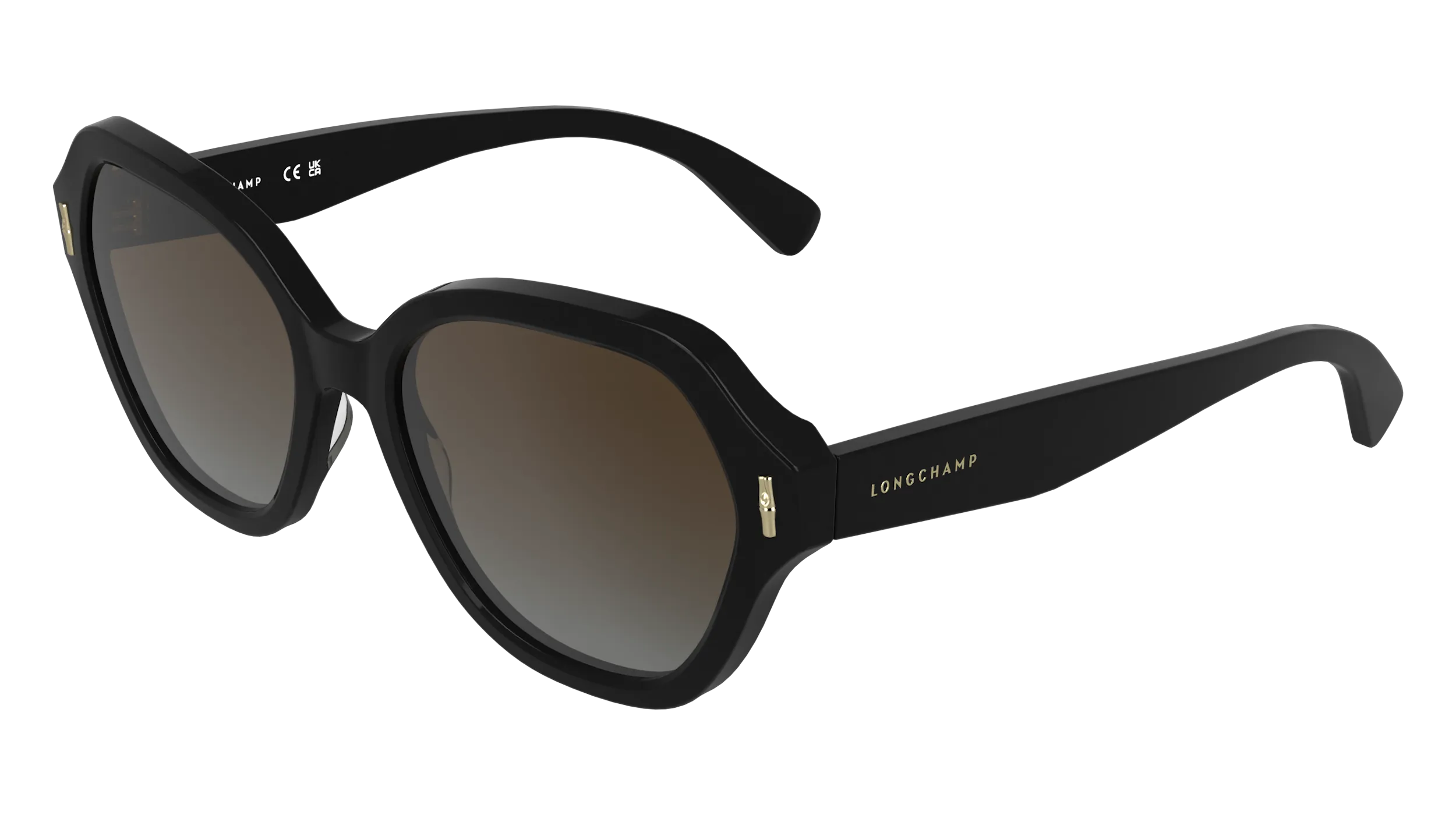 LONGCHAMP LO801S 001 Occhiali da sole Acetato Nero Marrone Squadrata Normale - immagine 1