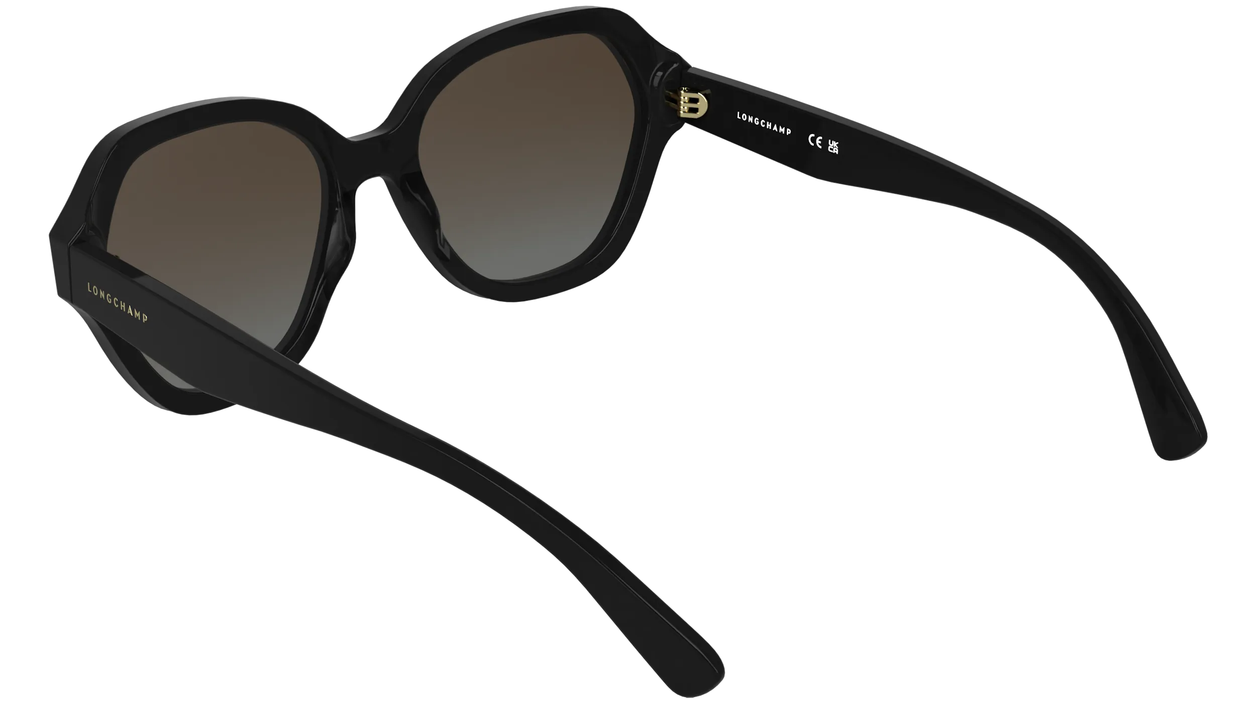 LONGCHAMP LO801S 001 Occhiali da sole Acetato Nero Marrone Squadrata Normale - immagine 4