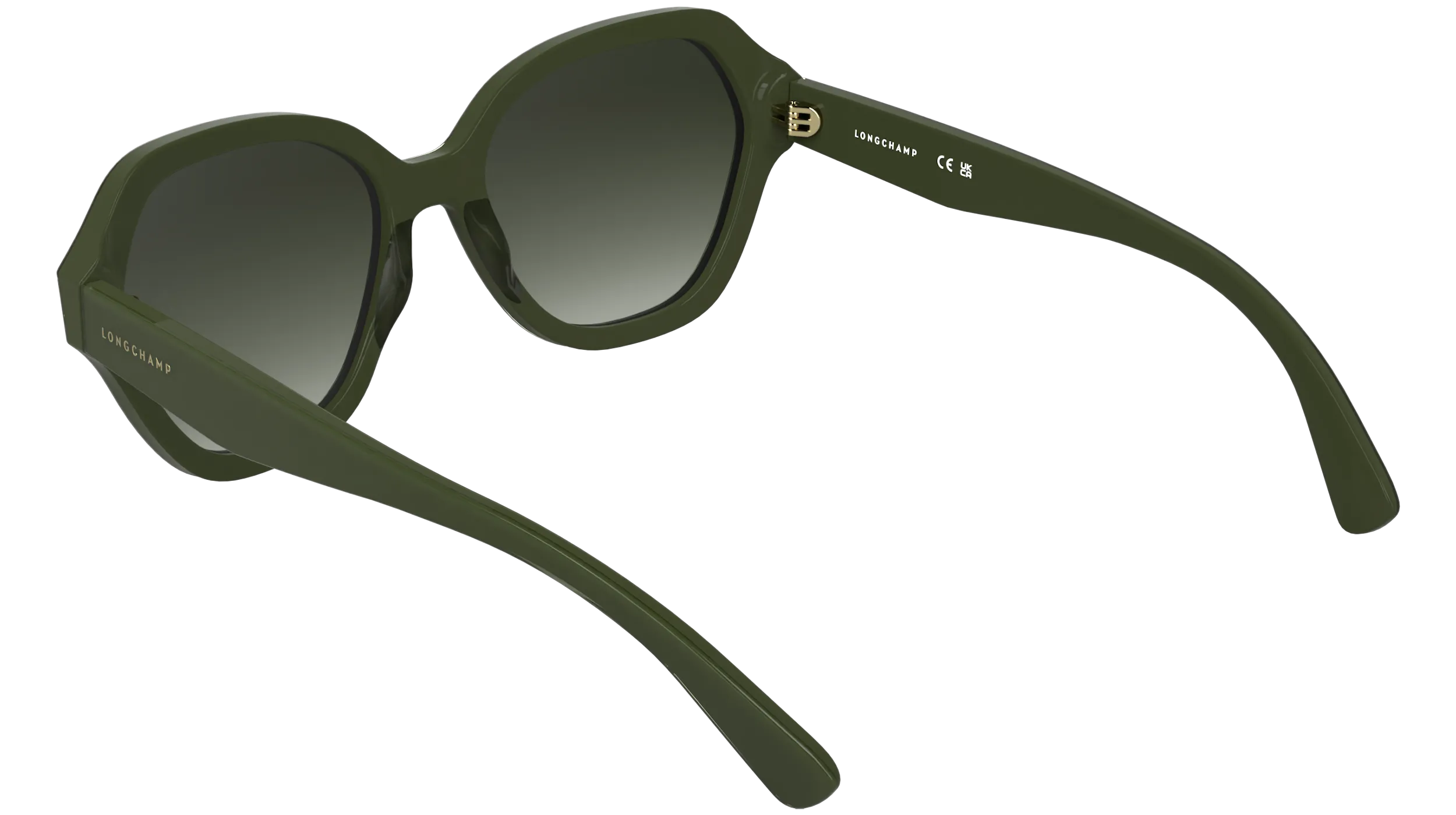 LONGCHAMP LO801S 319 Occhiali da sole Acetato Verde Marrone Squadrata Normale - immagine 4