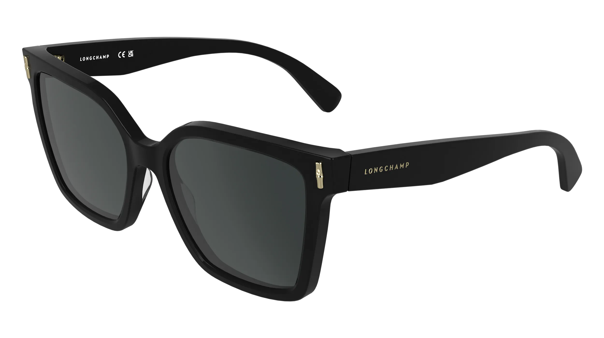 LONGCHAMP LO802S 001 Occhiali da sole Acetato Nero Fumo Squadrata Normale - immagine 1