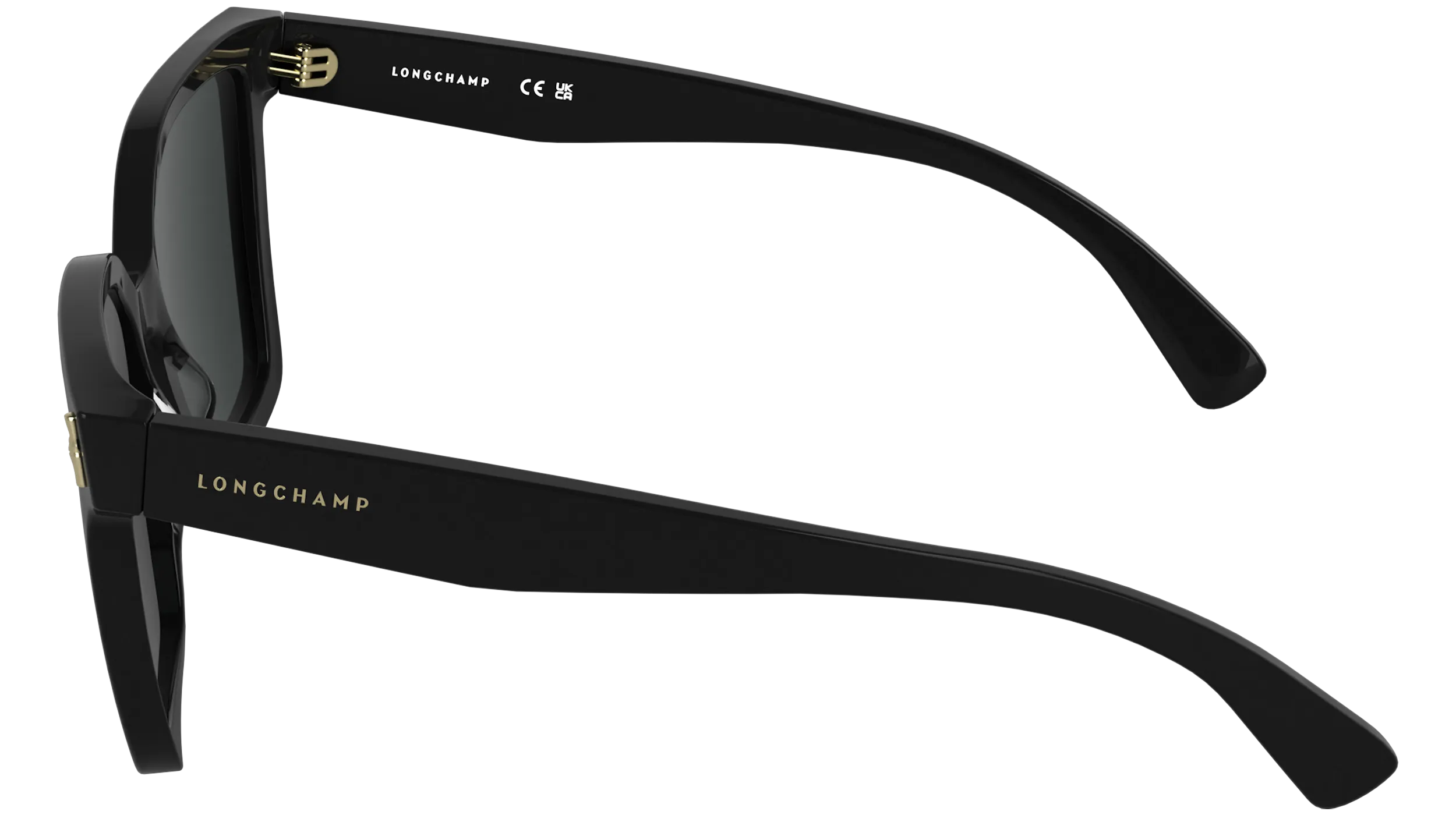 LONGCHAMP LO802S 001 Occhiali da sole Acetato Nero Fumo Squadrata Normale - immagine 3