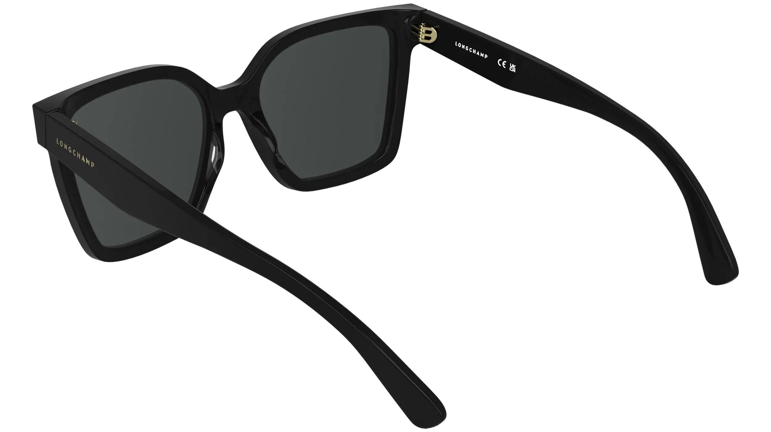 LONGCHAMP LO802S 001 Occhiali da sole Acetato Nero Fumo Squadrata Normale - immagine 4