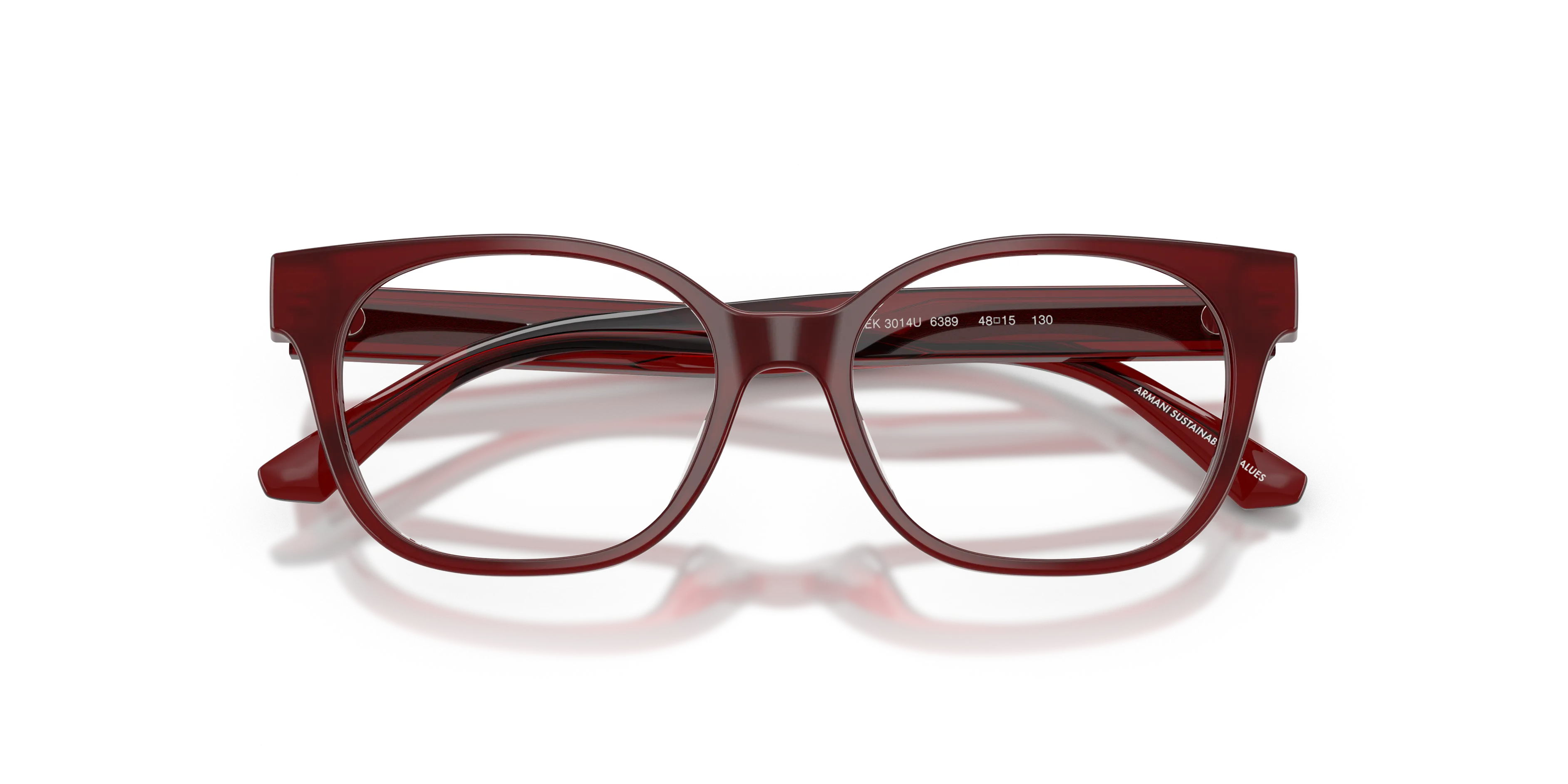 Emporio Armani EK3014U 6389 Montature da vista bambino Acetato Rosso Trasparente Cat Eye Normale - immagine 2